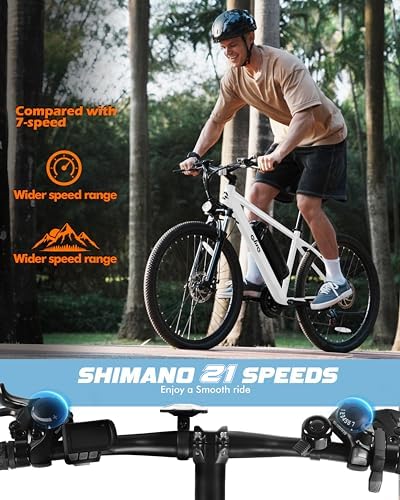 Racer Electric Bike for Adults - 21-Speed Mountain Lightweight Ebike with Peak 750W 22MPH Brushless Motor, 375Wh Removable Battery, 26X2.1 Tire Step Over E-MTB, Up to 40 Miles - Image 78