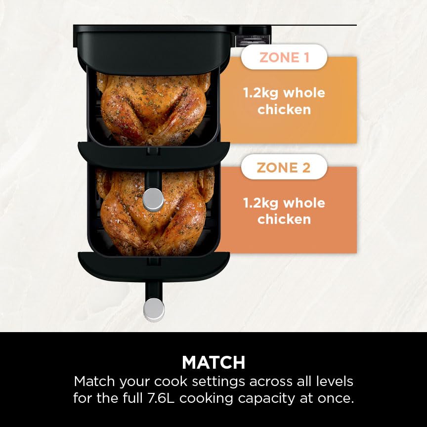 Ninja SL300UK Double Stack Air Fryer - Vertical Dual Zone, 7.6L, 2 Drawers & Racks, 6 Cooking Functions, Space Saving Design, Black - Image 19