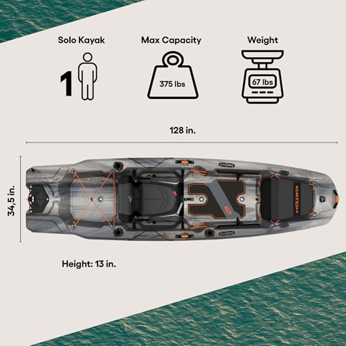 Pelican Catch Mode 110 Premium Angler Kayak – 10 ft 8 in Sit-On-Top with ERGOBOOST™ Seat & Tunnel Hull (Granite) - Image 17