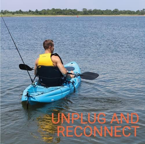 BKC RA220 11.5′ Sit-On-Top Angler Fishing Kayak – Green Camo with Paddles, Upright Chair & Rudder System - Image 6