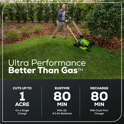 Greenworks 60V Brushless Cordless Push Lawn Mower – 17″ (43 cm) Deck, 4.0 Ah Battery & 3 A Rapid Charger, 40 Min Runtime - Image 34