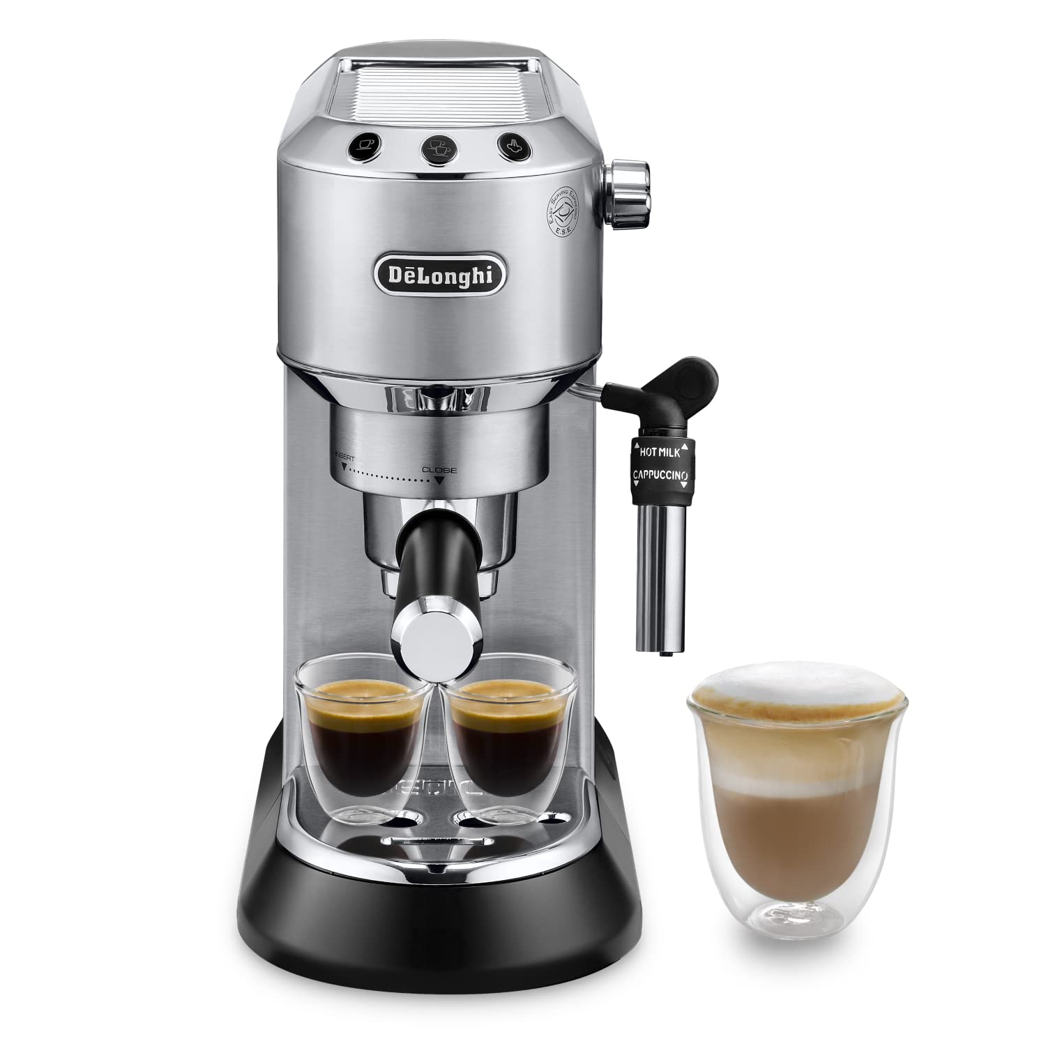 De’Longhi Dedica Style EC685M – 15-Bar Pump Espresso & Cappuccino Machine with Adjustable Cappuccino System, Slim 15 cm Silver Design - Image 2