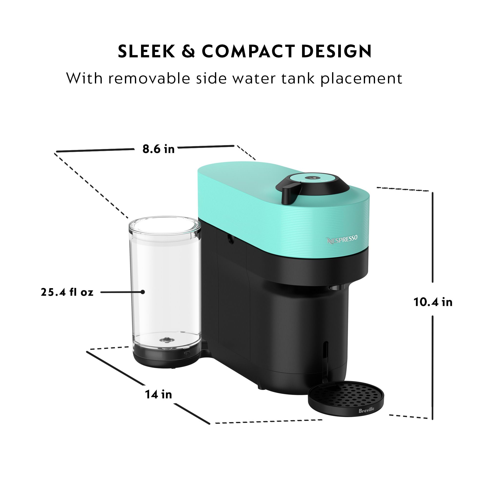 Nespresso Vertuo Pop+ Coffee & Espresso Maker by Breville – Coconut White | 5 Brew Sizes, 0.74L Removable Tank, Compact & Sustainable Design - Image 64