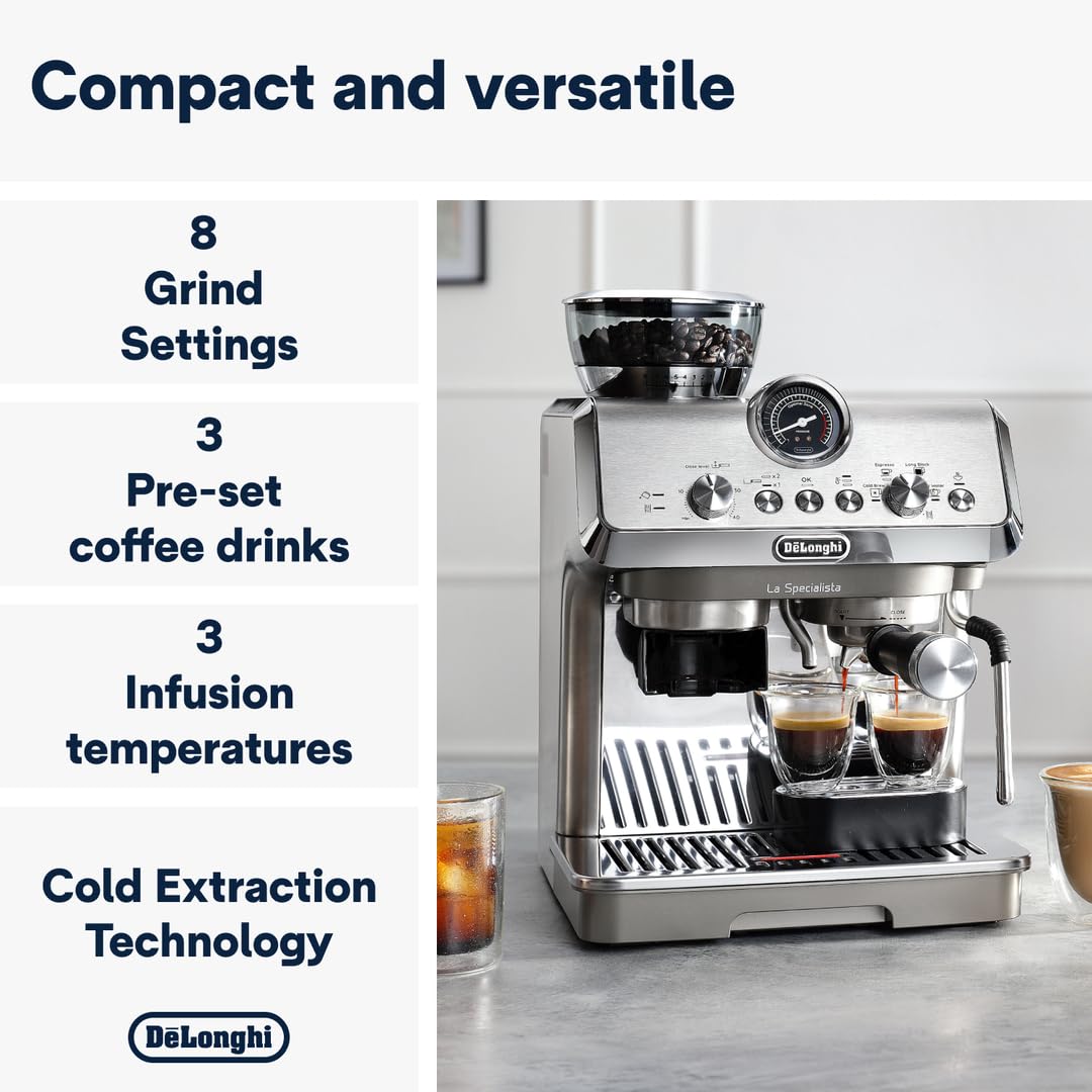 De’Longhi La Specialista Metal EC9155.MB – Barista-Style Pump Espresso & Cappuccino Machine with Sensor Grinder, 1450 W, Metal Black - Image 33