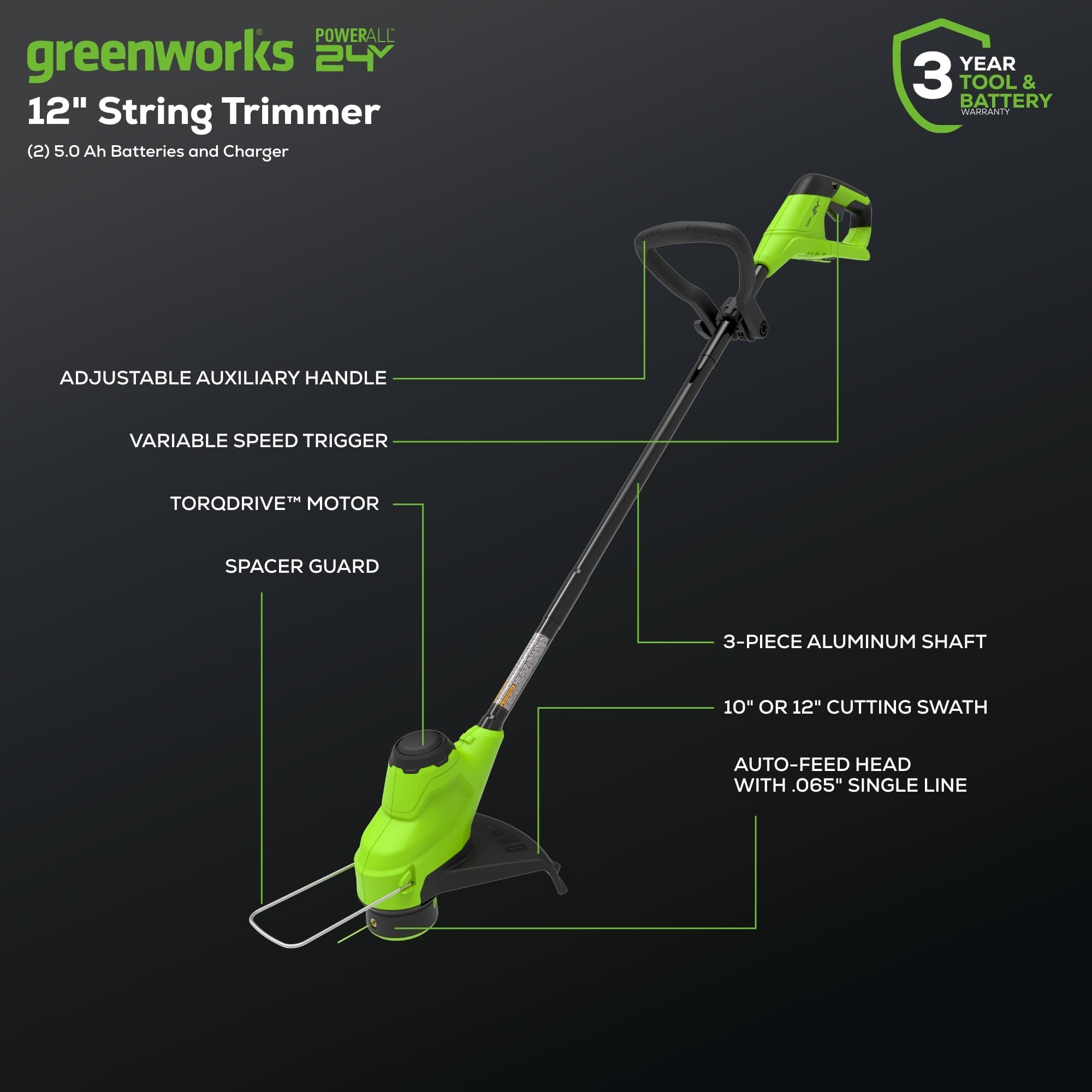 Greenworks 24V Brushless Cordless Push Lawn Mower – 13″ (33 cm) Deck, 4.0 Ah Battery & Charger Included - Image 24