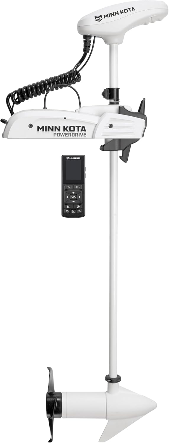 Minn Kota 1363576 Riptide PowerDrive 55 lb Thrust Bow-Mount Trolling Motor with Wireless Remote, 54″ Shaft, Saltwater