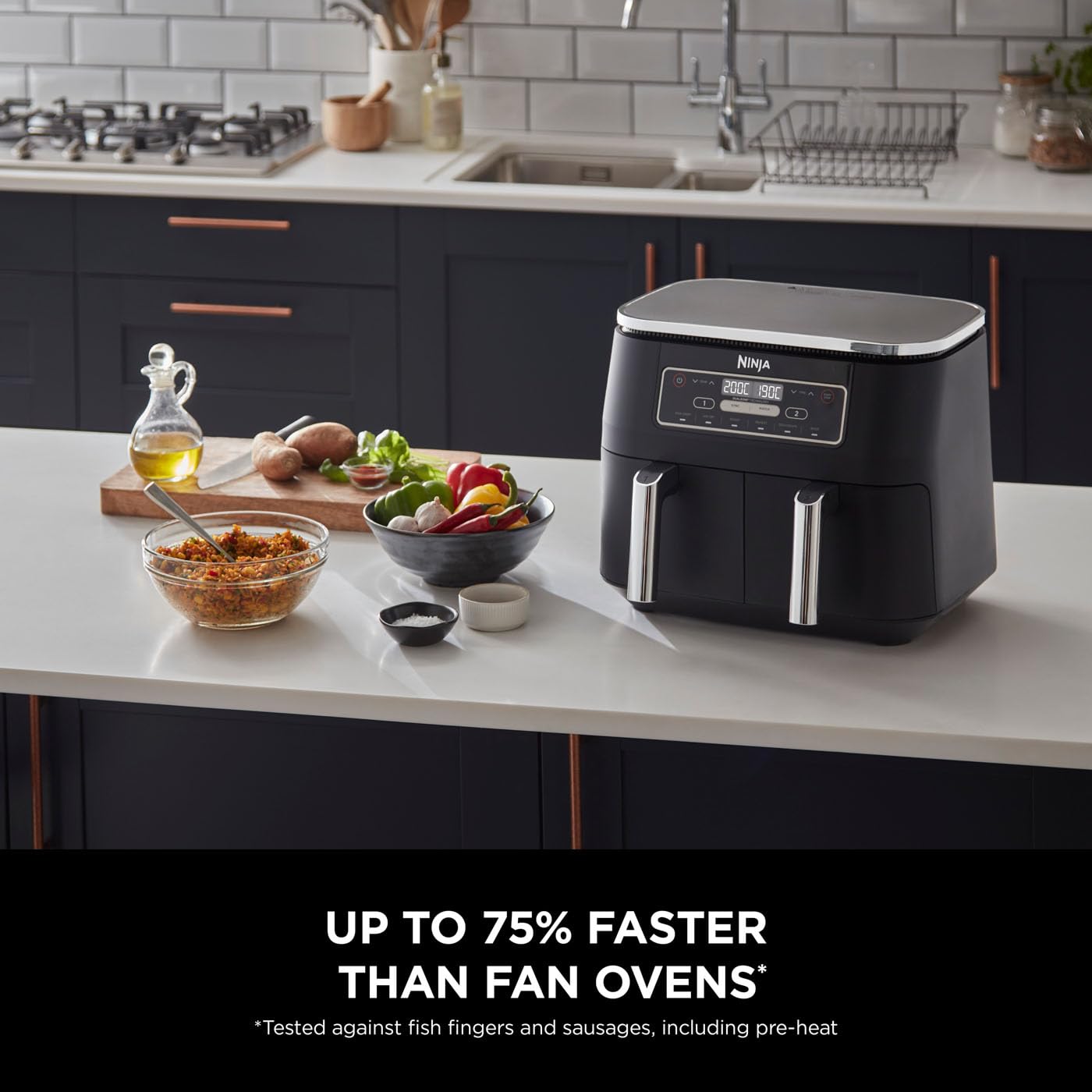 Ninja AF300UK Dual Zone Air Fryer - 7.6L, 2 Drawers, 6-in-1 Cooking, Energy Efficient, Oil-Free, Non-Stick, Dishwasher Safe, Black/Silver - Image 41