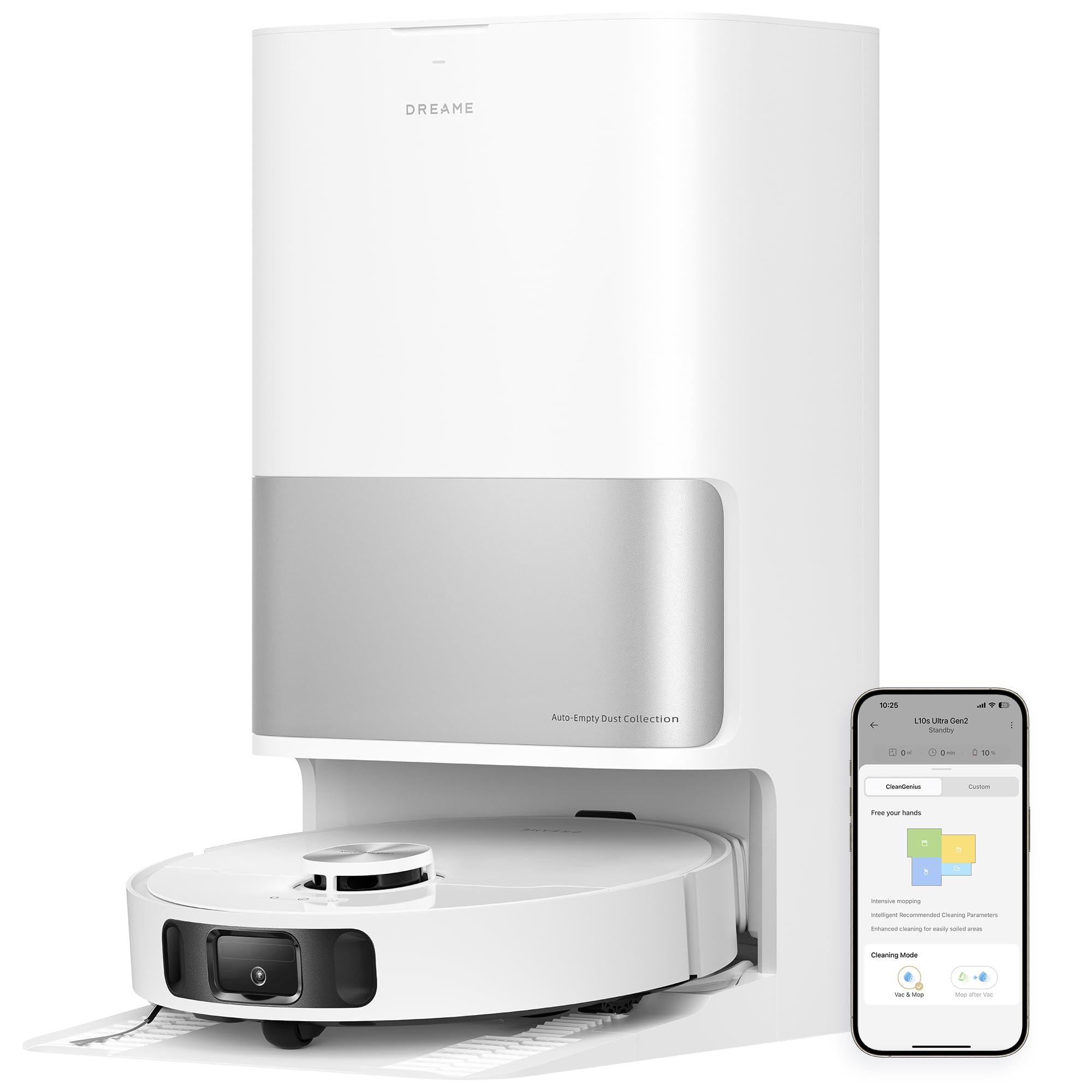 Dreame L10s Ultra Gen 2 Robot Vacuum and Mop – 10,000Pa Suction, Smart MopExtend, AI Pathfinding, Auto-Cleaning & Drying, Self-Empty Base, Pet & Carpet Optimized - Image 2