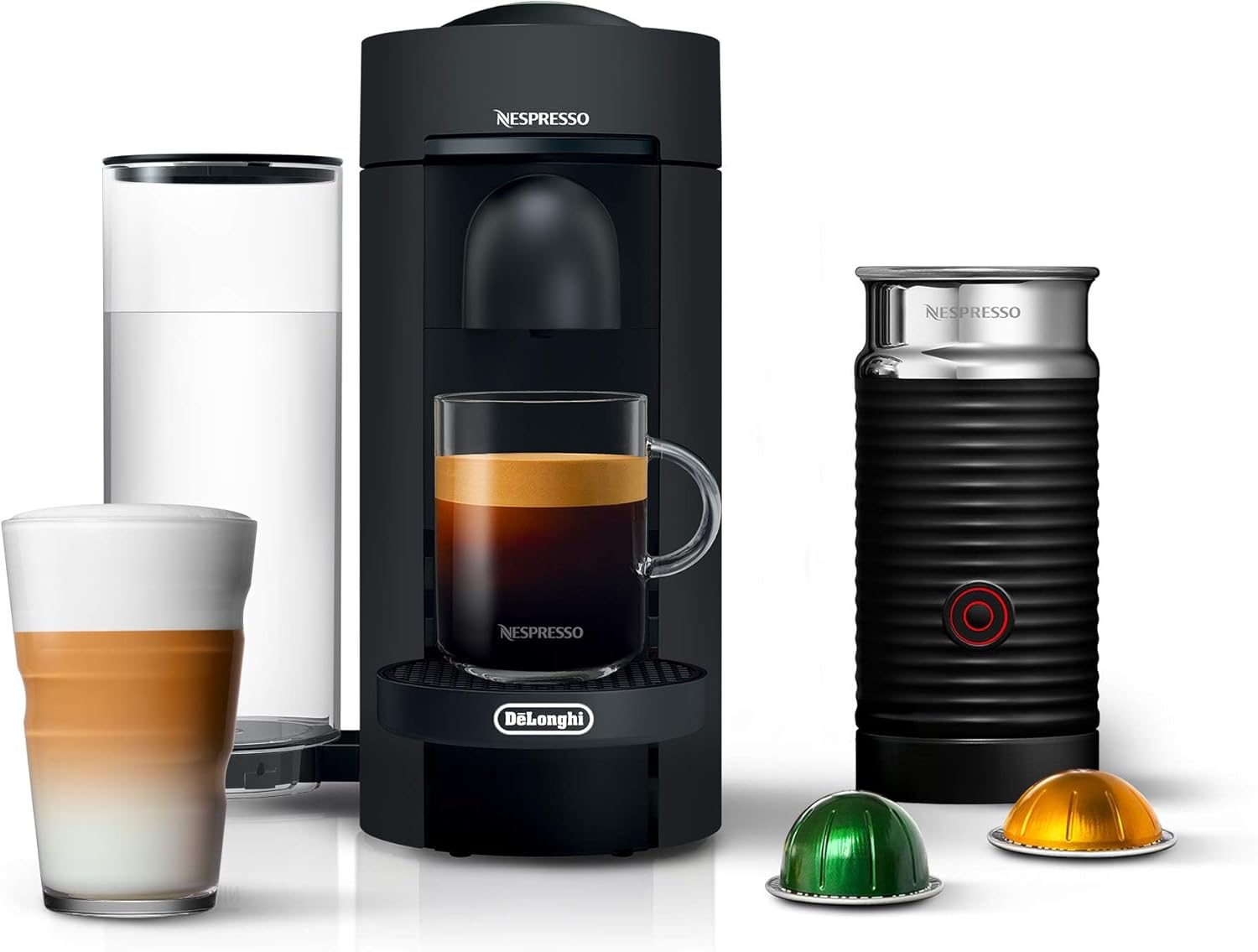 Nespresso VertuoPlus Coffee & Espresso Maker by De'Longhi – Grey | 4 Brew Sizes, 1.18L Removable Tank, Centrifusion Technology