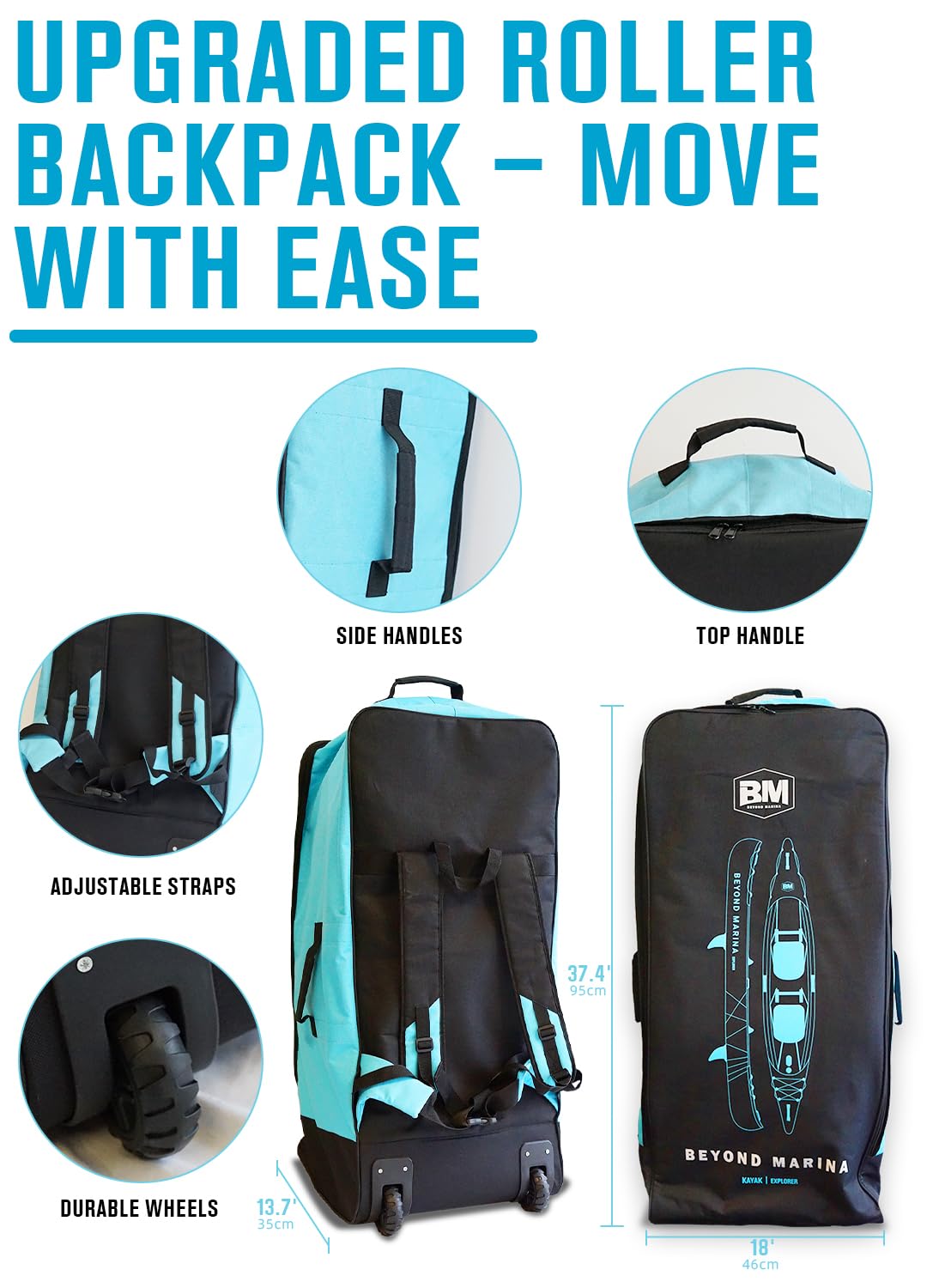 BEYOND MARINA Explorer Tandem Inflatable Kayak – Full Drop Stitch 2-Person Kayak with Paddles, Seats & Pump - Image 12