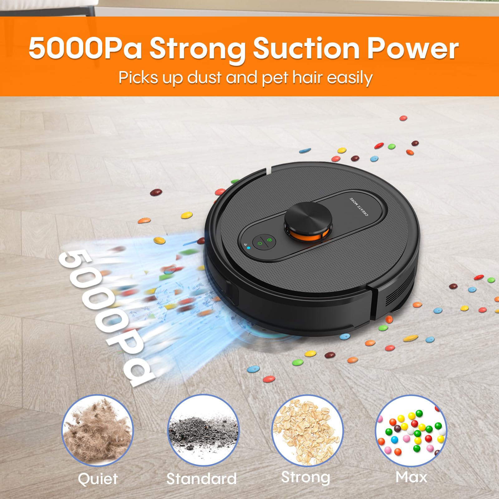 Eitton BL--20 Robot Vacuum and Mop Combo – 5000Pa Suction, LiDAR Navigation, No-Go Zones, Smart Mapping, App/Alexa Control, Self-Charging, Ideal for Pet Hair, Hard Floors & Carpet - Image 17
