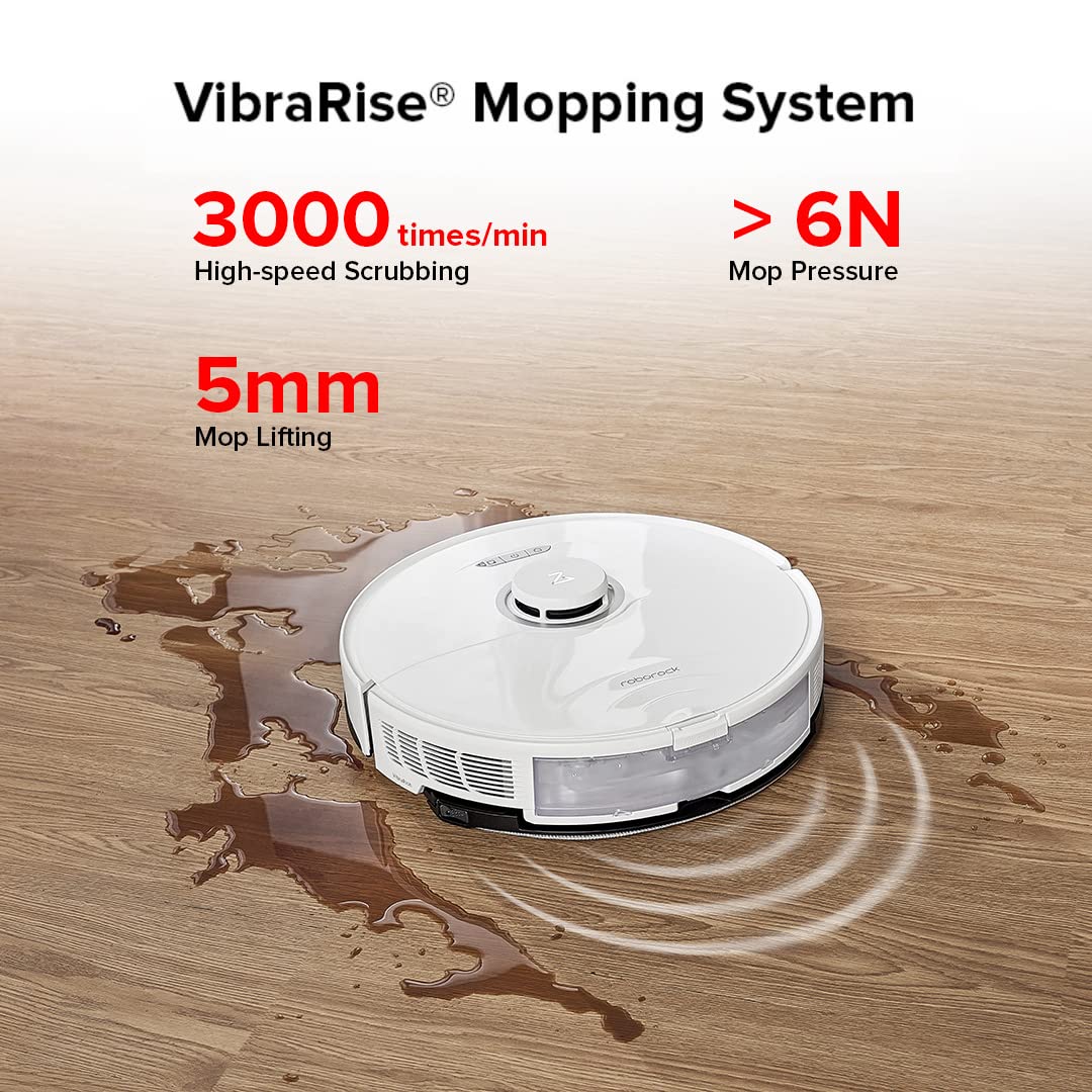 Roborock S8+ Robot Vacuum and Mop Combo, 6000Pa Suction, Sonic Mopping, Auto Mop Lift, Self-Empty Dock, 3D Obstacle Avoidance, Smart App Control, 60-Day Dust Bin, White - Image 9