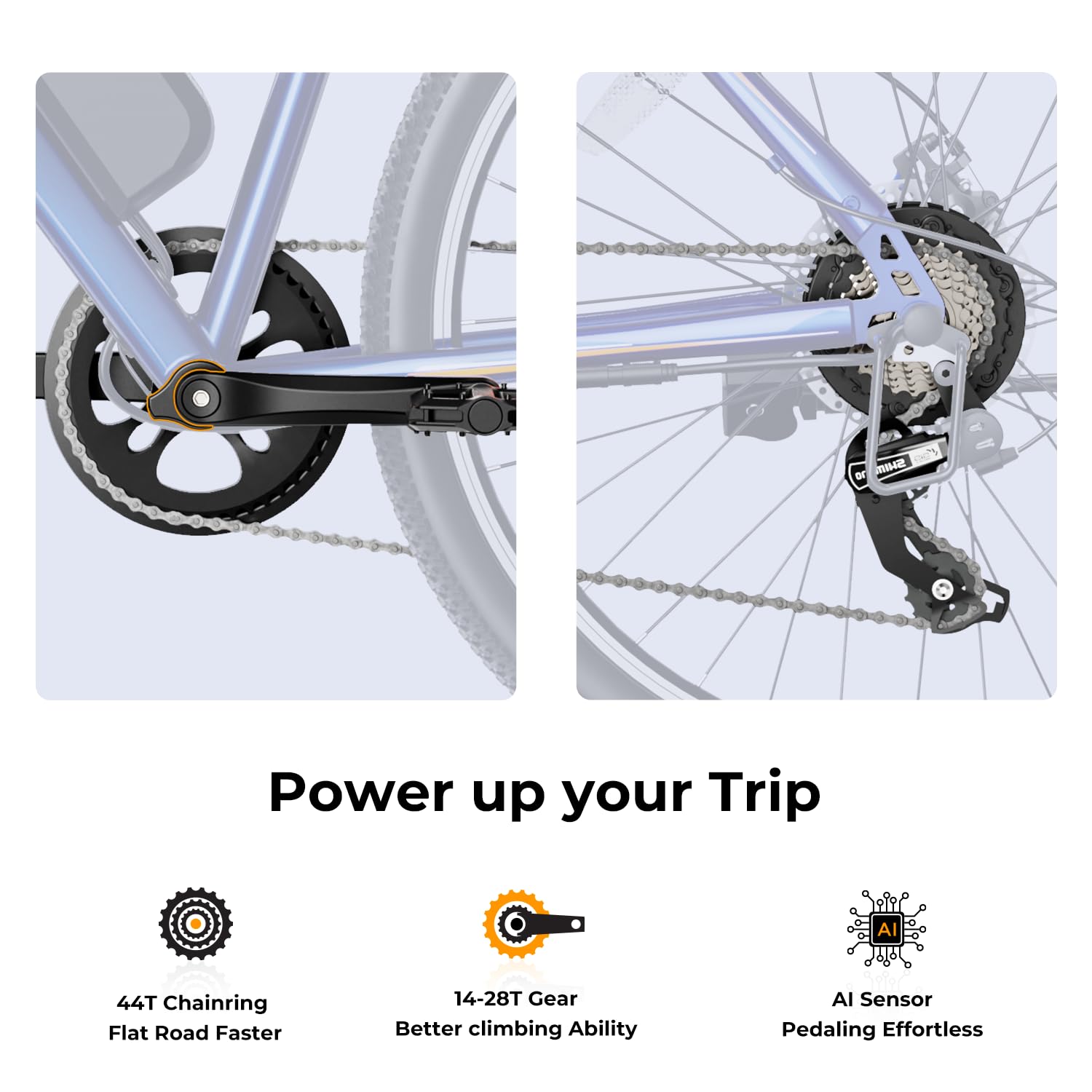 Jasion EB5 26″ / 66 cm Electric Bike – 350 W Motor, Removable 36 V Battery, 40 mi / 64 km Range - Image 9