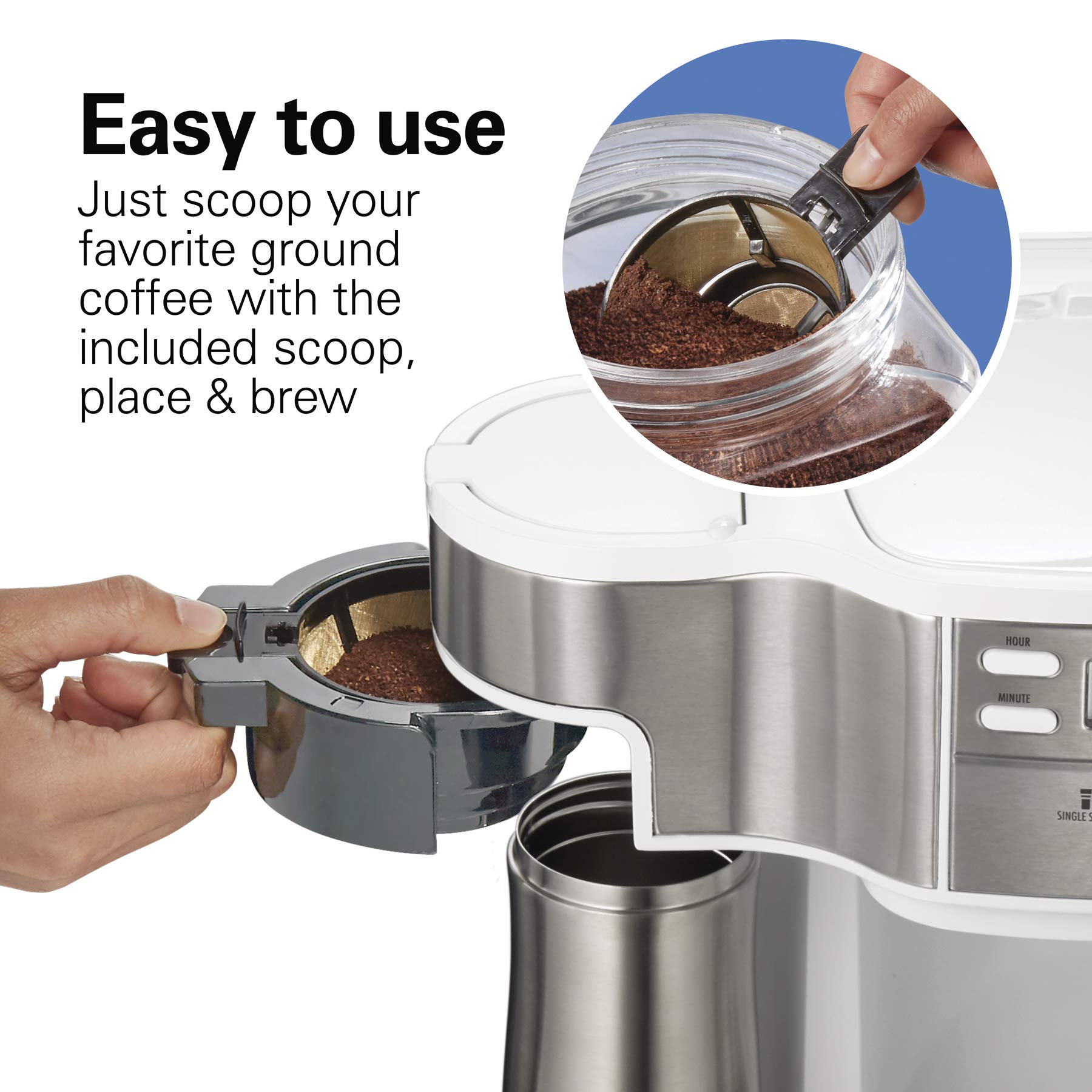 Hamilton Beach 2-Way Coffee Maker – 12-Cup Programmable Drip Machine & Single Serve Brewer, Auto Pause & Pour, Eco-Friendly, Dual Water Reservoirs, Black (49980R) - Image 14