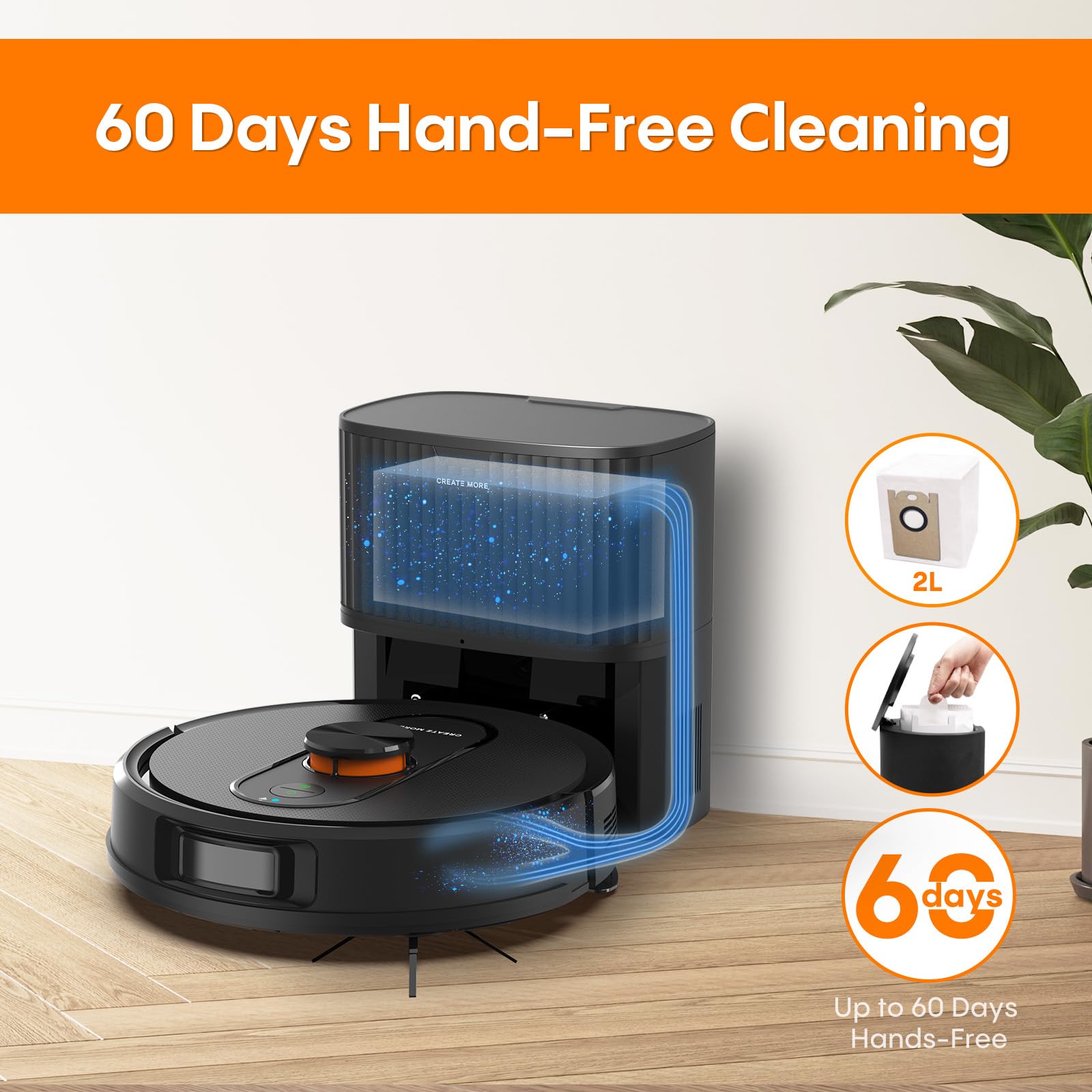 Eitton BL--20 Robot Vacuum and Mop Combo – 5000Pa Suction, LiDAR Navigation, No-Go Zones, Smart Mapping, App/Alexa Control, Self-Charging, Ideal for Pet Hair, Hard Floors & Carpet - Image 16