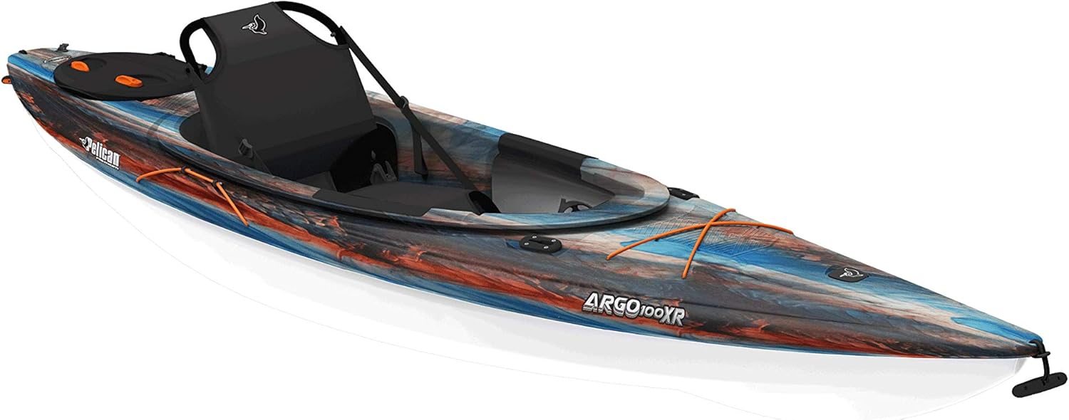 Pelican Argo 100XR 10′ Sit-In Recreational Kayak – Lightweight HDPE Kayak with ERGOCOAST™ Seating & Quick-Lock Hatch (Cosmos)