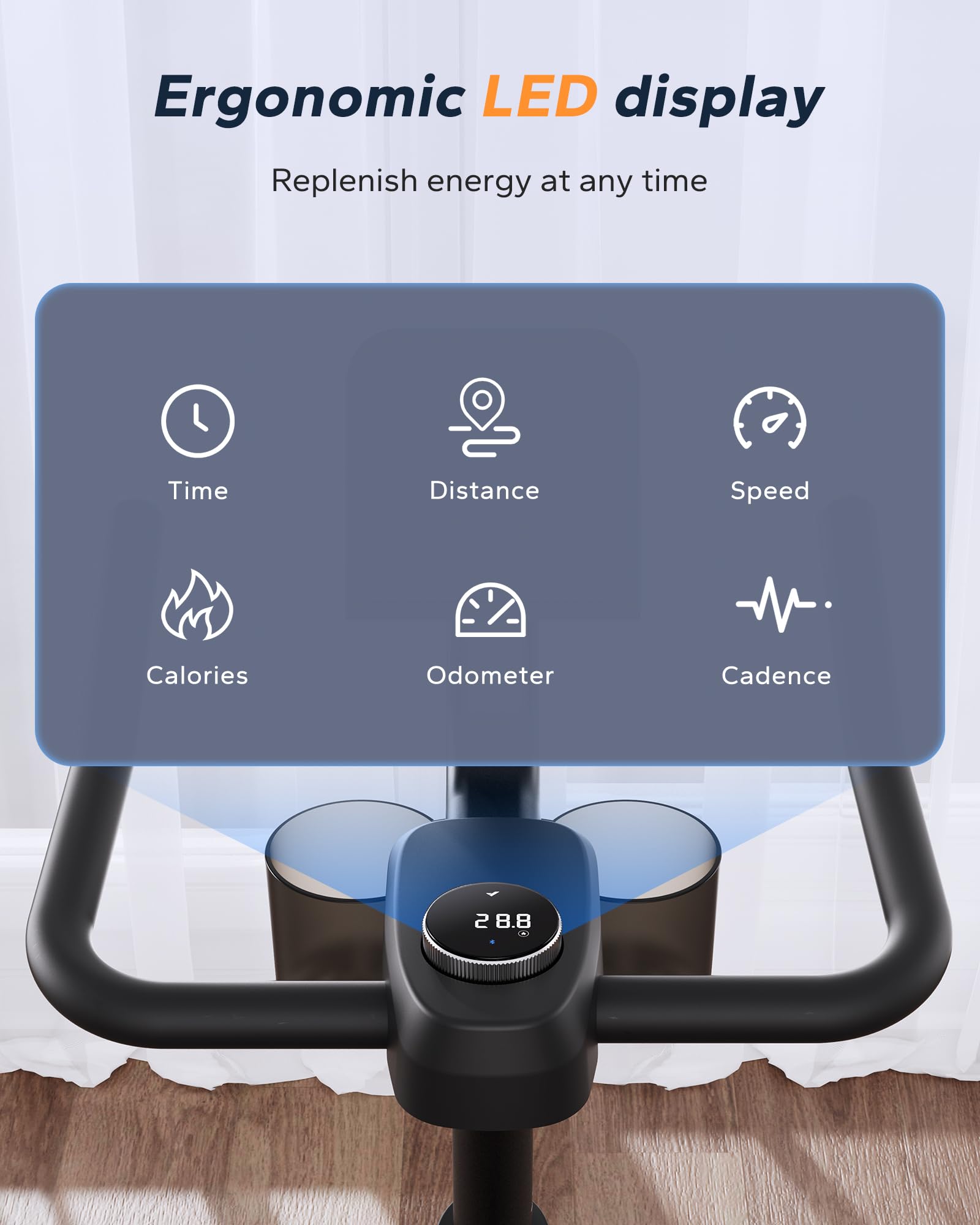 MERACH Stationary Exercise Bike – Quiet Belt-Drive Indoor Cycling with Bluetooth App, 300 lb Capacity, LED Monitor, Tablet Mount & Fitness Courses - Image 19