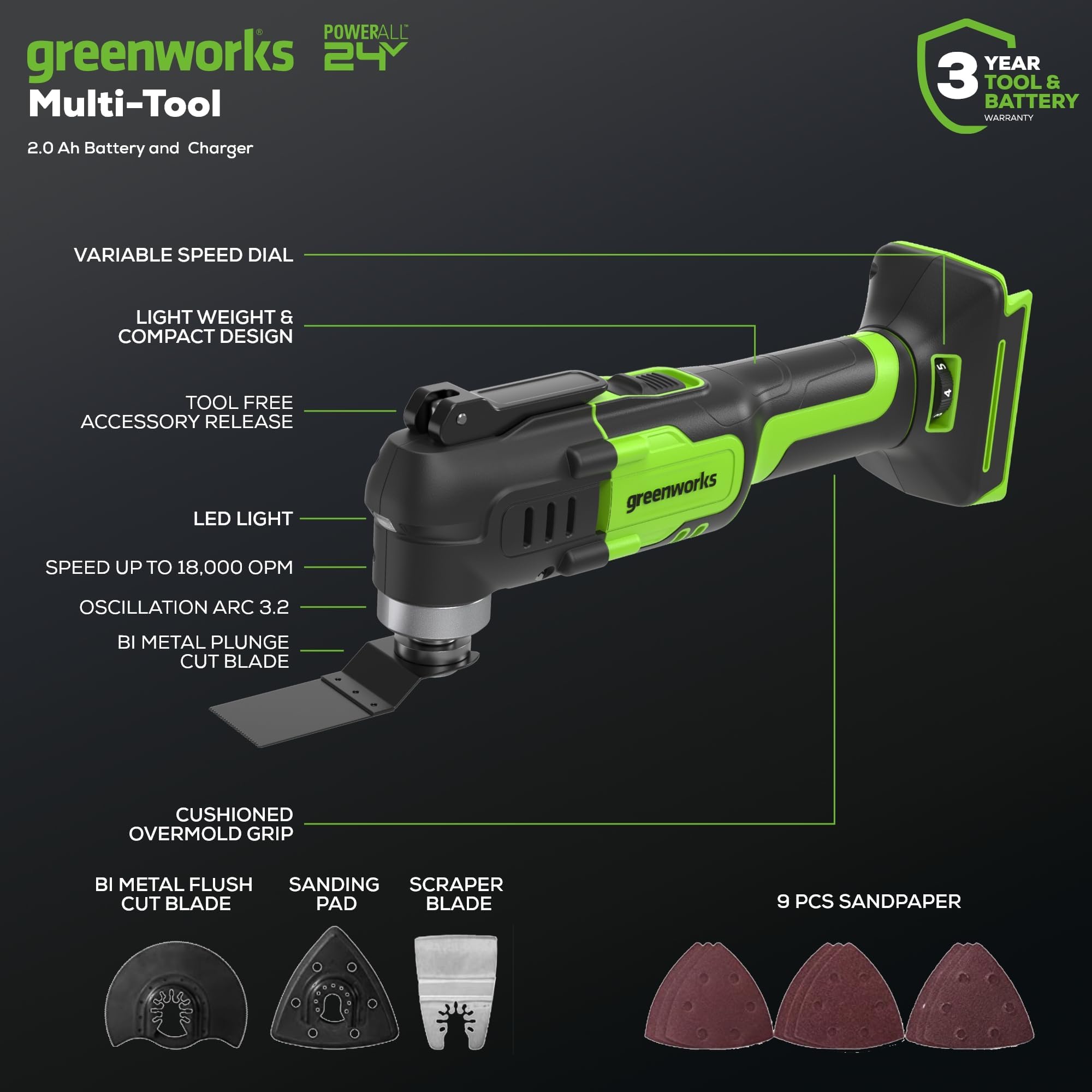 Greenworks 24V Brushless Cordless Push Lawn Mower – 13″ (33 cm) Deck, 4.0 Ah Battery & Charger Included - Image 25