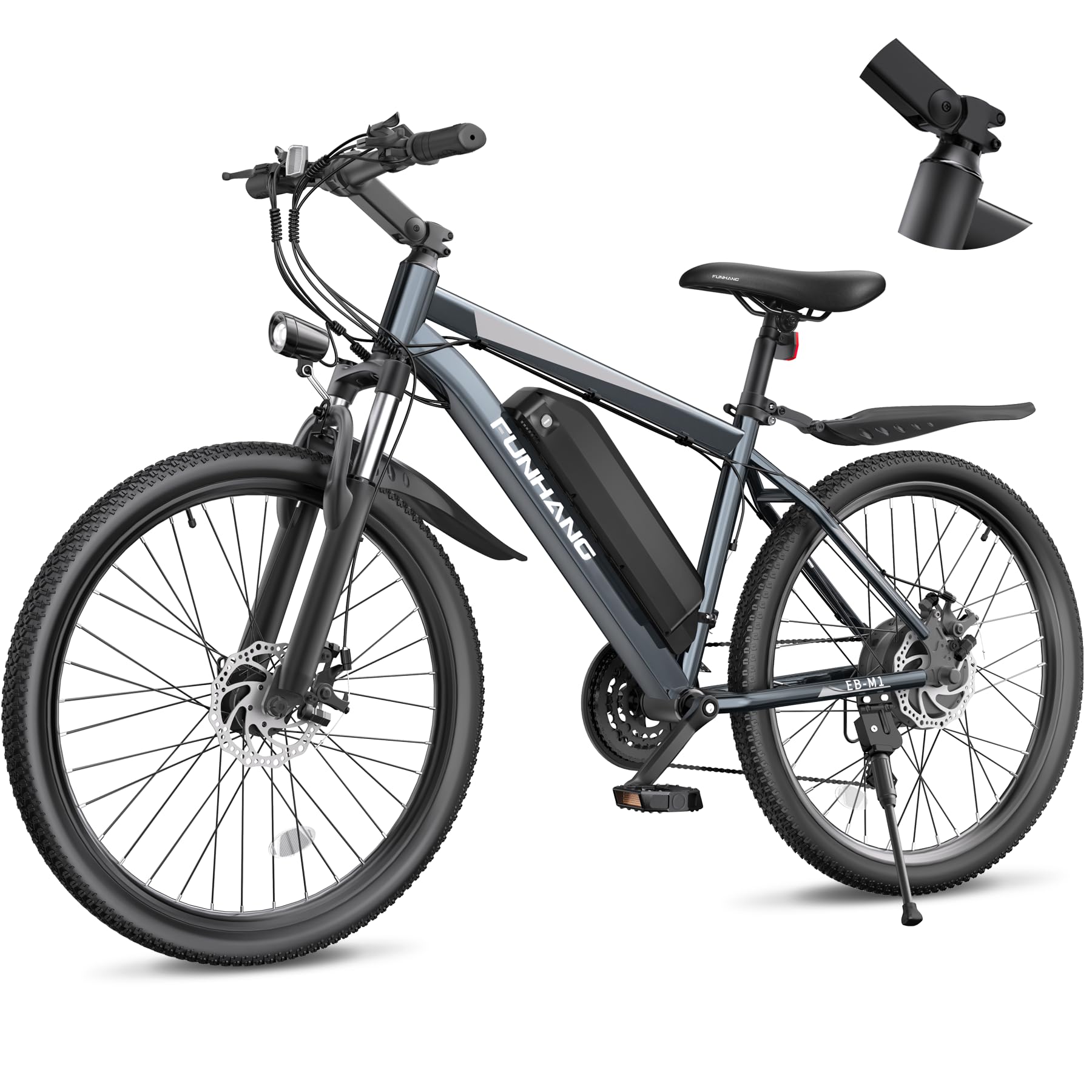 Funhang EB-M1 26″ Electric Mountain Bike – 500 W (1 000 W peak) motor, 48 V 374 Wh removable battery, 35 km h⁻¹ top-speed, up to 80 km range - Image 3