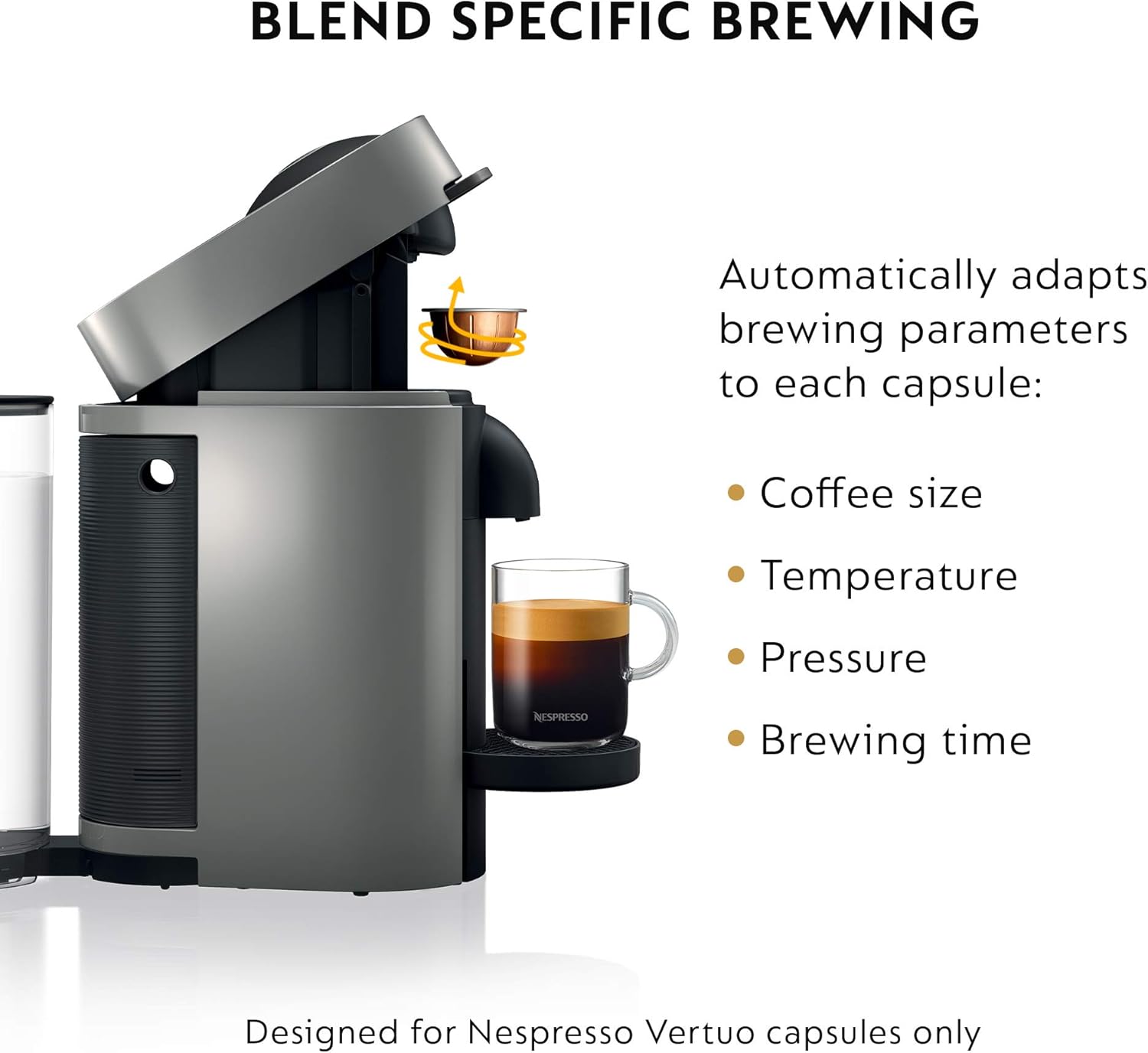 Nespresso VertuoPlus Coffee & Espresso Maker by De'Longhi – Grey | 4 Brew Sizes, 1.18L Removable Tank, Centrifusion Technology - Image 55