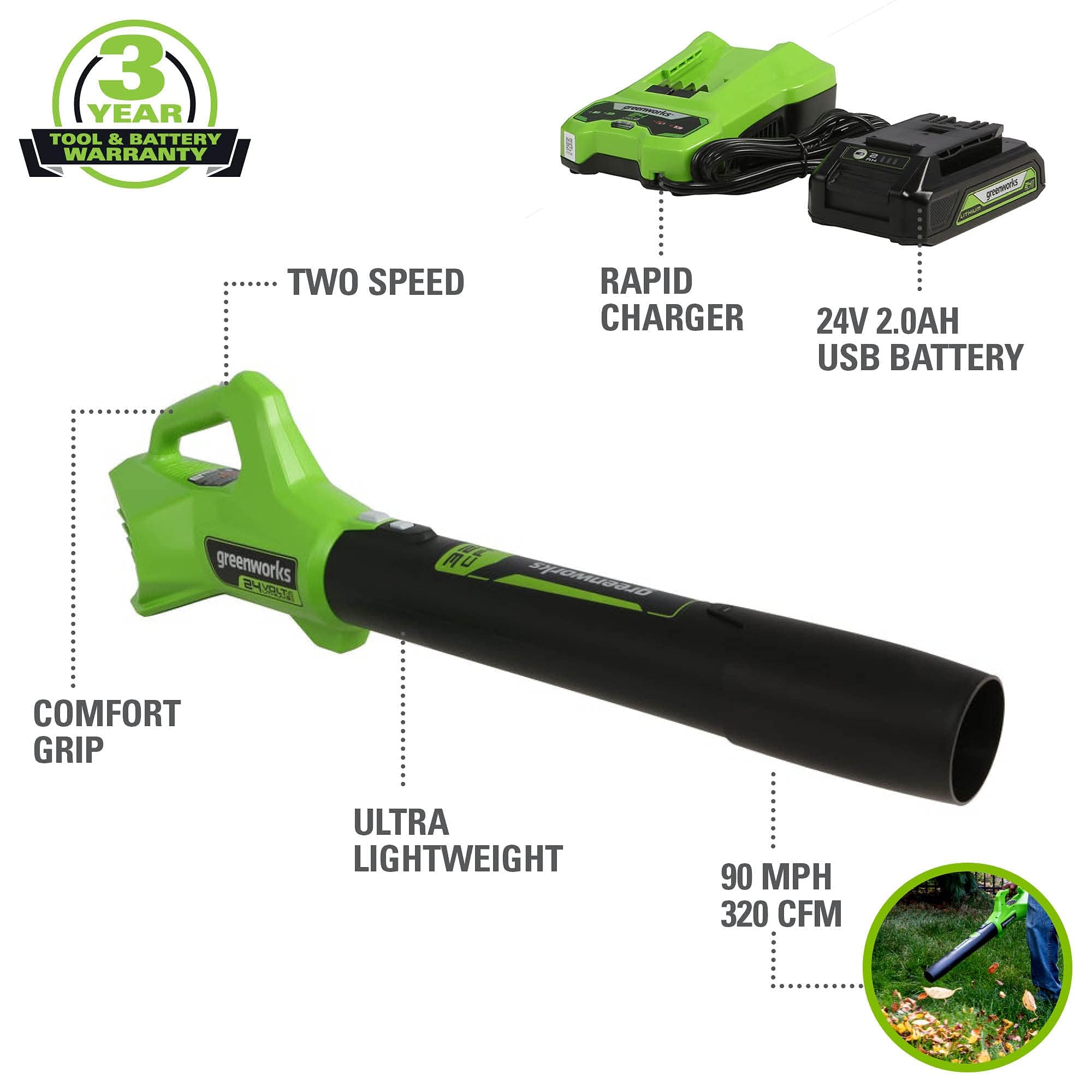 Greenworks 24V Brushless Cordless Push Lawn Mower – 13″ (33 cm) Deck, 4.0 Ah Battery & Charger Included - Image 23