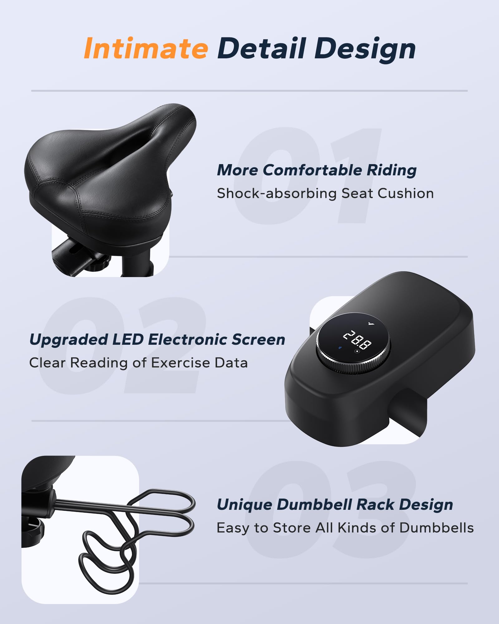 MERACH Stationary Exercise Bike – Quiet Belt-Drive Indoor Cycling with Bluetooth App, 300 lb Capacity, LED Monitor, Tablet Mount & Fitness Courses - Image 17