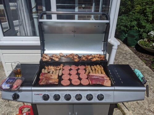 CosmoGrill Pro Deluxe 6+1 Gas Burner BBQ Grill – Large Outdoor Barbecue with Side Burner, Warming Rack, Thermometer & Weatherproof Cover – Black photo review