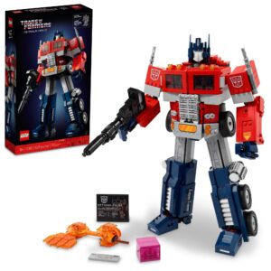 LEGO Icons Optimus Prime Transformers Set 10302 – 2-in-1 Robot and Truck Collectible Model Kit for Adults with Weapons & Accessories – Build & Display Autobot Leader – 1,508 Pieces