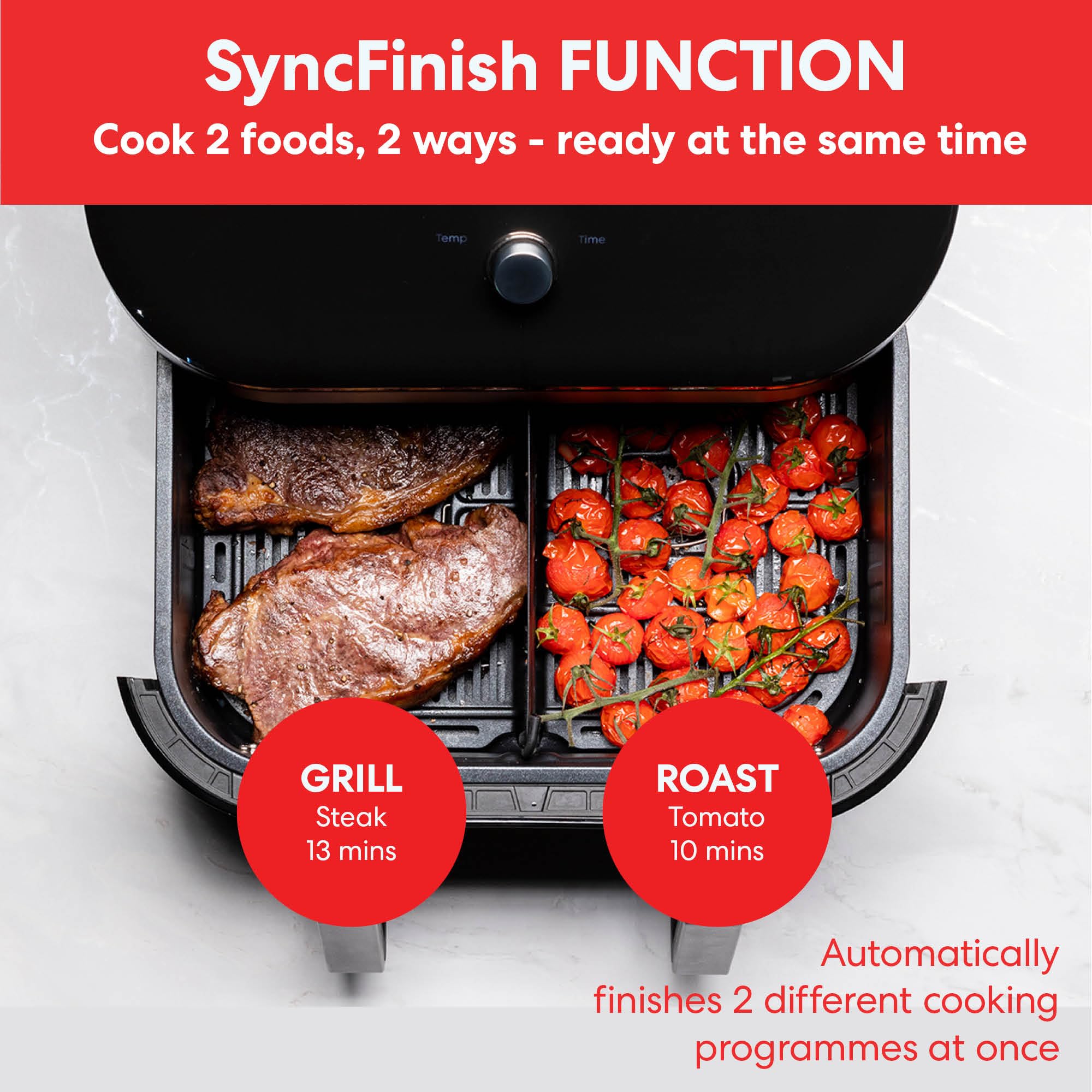 Instant Pot VersaZone Dual Air Fryer 8.5L – Double Basket with Divider, 8-in-1 Smart Cooking, Energy Saving, Easy Clean, Black Stainless Steel - Image 30