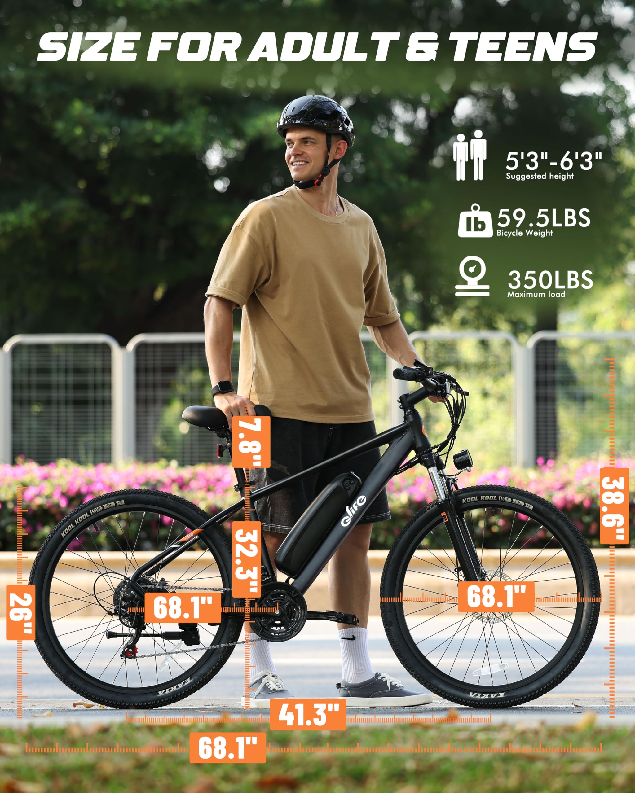 Racer Electric Bike for Adults - 21-Speed Mountain Lightweight Ebike with Peak 750W 22MPH Brushless Motor, 375Wh Removable Battery, 26X2.1 Tire Step Over E-MTB, Up to 40 Miles - Image 63