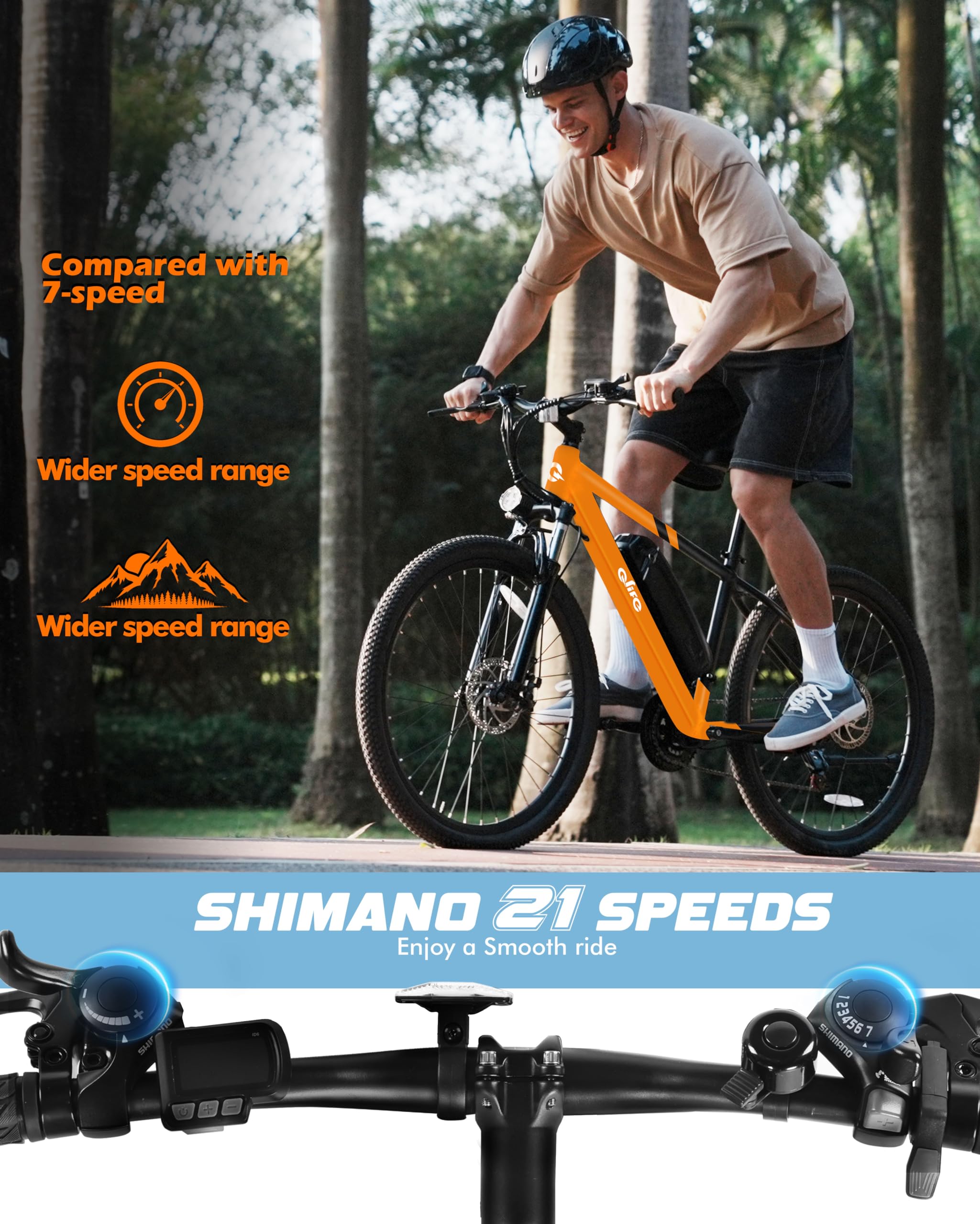 Racer Electric Bike for Adults - 21-Speed Mountain Lightweight Ebike with Peak 750W 22MPH Brushless Motor, 375Wh Removable Battery, 26X2.1 Tire Step Over E-MTB, Up to 40 Miles - Image 88