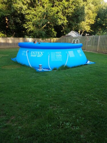 Intex 28167EH Easy Set Inflatable Pool Set – 15ft (4.57m) x 48in (122cm) Round Above Ground Pool with 1,000 GPH Pump, Ladder, Cover & Ground Cloth – 3,736 Gallon (14,141L) Capacity – 3-Ply PVC photo review