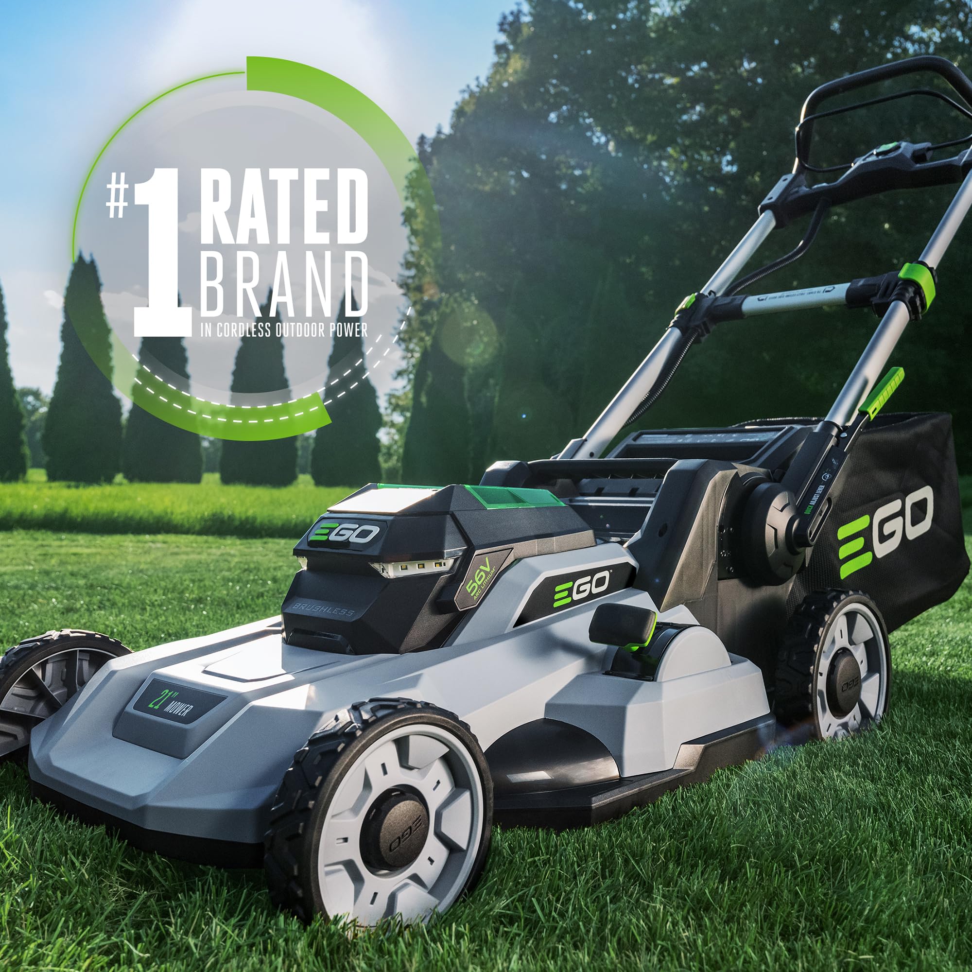 EGO POWER+ 21” Cordless Electric Lawn Mower with 56V 6.0Ah Battery & 320W Charger – 6.0 ft-lbs Torque, Up to 55 Min Runtime, 7-Position Cutting, 3-in-1 Mulch/Bag/Side Discharge (LM2114) - Image 14