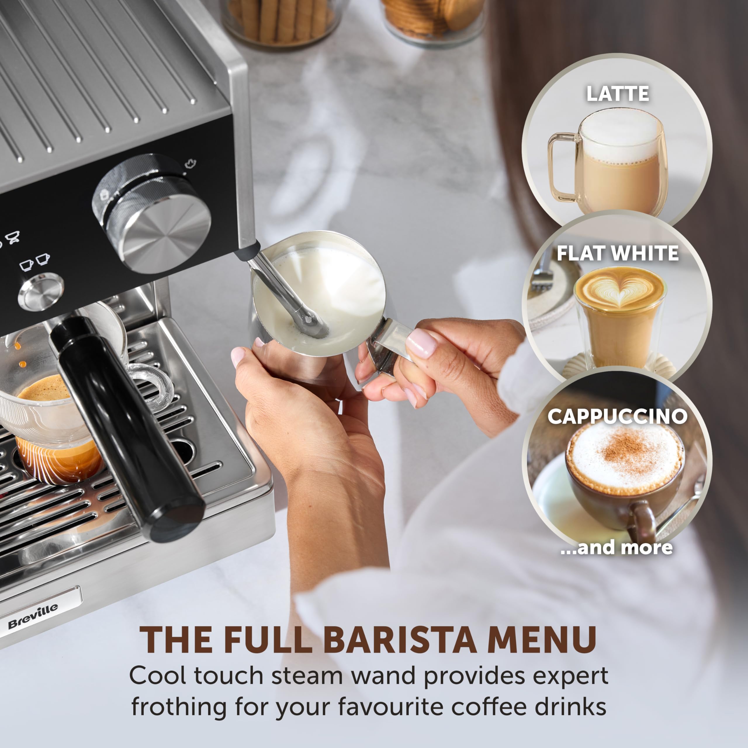 Breville Barista Max Espresso Machine – Integrated Bean Grinder, Milk Frother, 15 Bar Pump, 2.8L Tank, Stainless Steel Espresso, Latte & Cappuccino Maker - Image 20