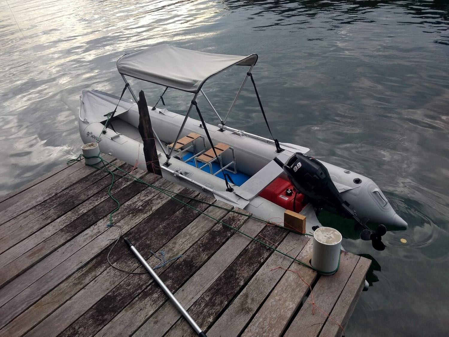 BRIS 15.4 ft Inflatable Fishing Kayak – 3-Person Drop-Stitch Canoe with 10 HP Motor Mount - Image 7