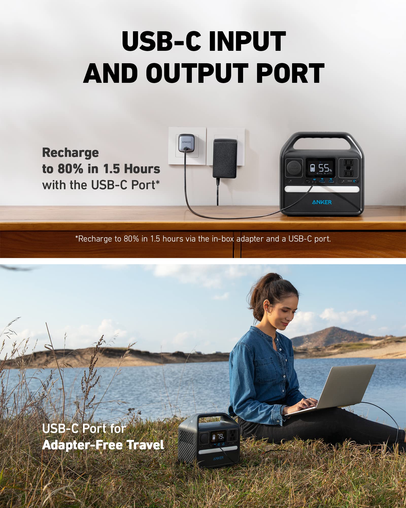 Anker 521 Portable Power Station 256Wh – LiFePO4 Battery | 300W AC Output (600W Surge) | 60W USB-C PD, 6 Ports, Solar-Compatible PowerHouse for Camping, Emergency, Travel & Outdoor Use - Image 6