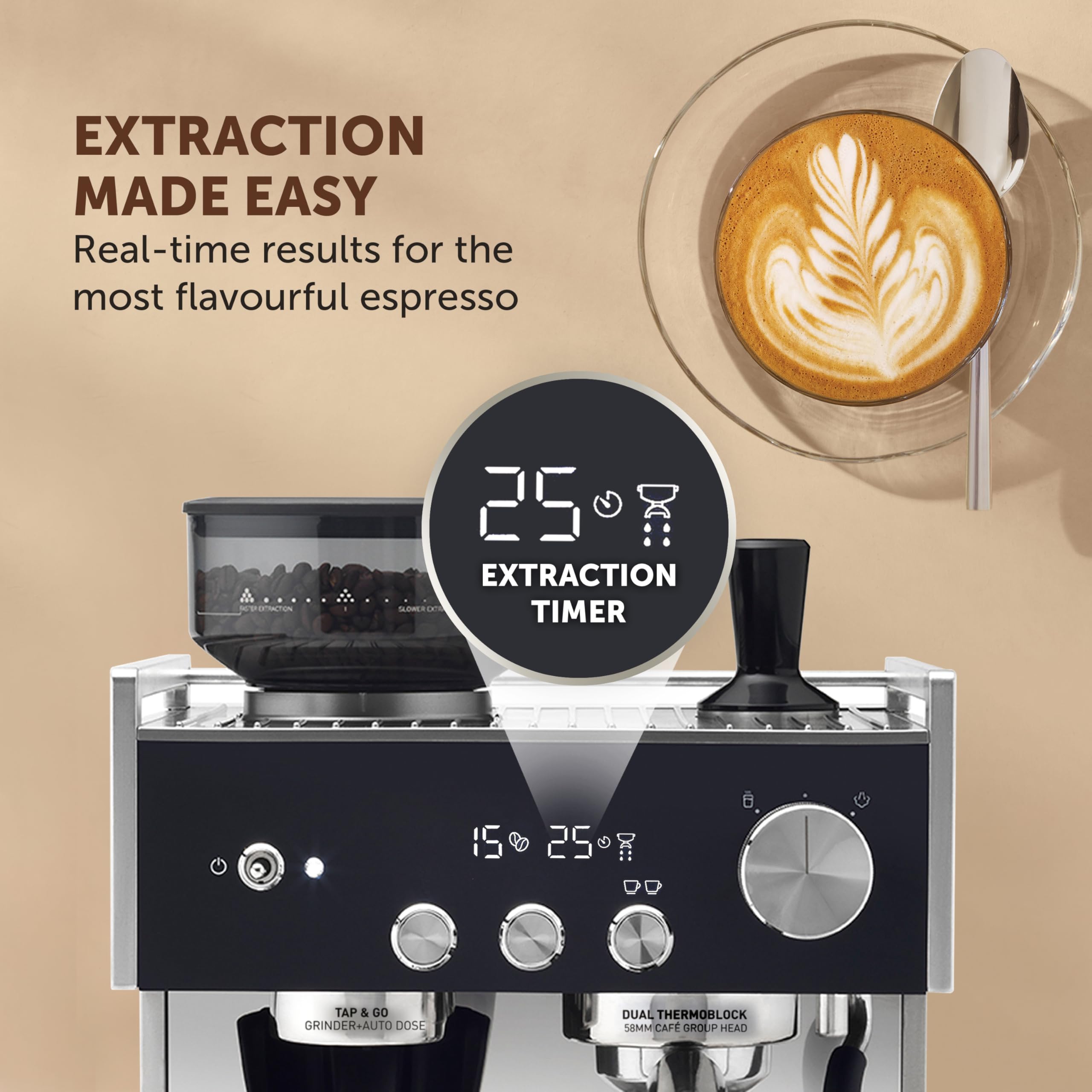 Breville Barista Max Espresso Machine – Integrated Bean Grinder, Milk Frother, 15 Bar Pump, 2.8L Tank, Stainless Steel Espresso, Latte & Cappuccino Maker - Image 19