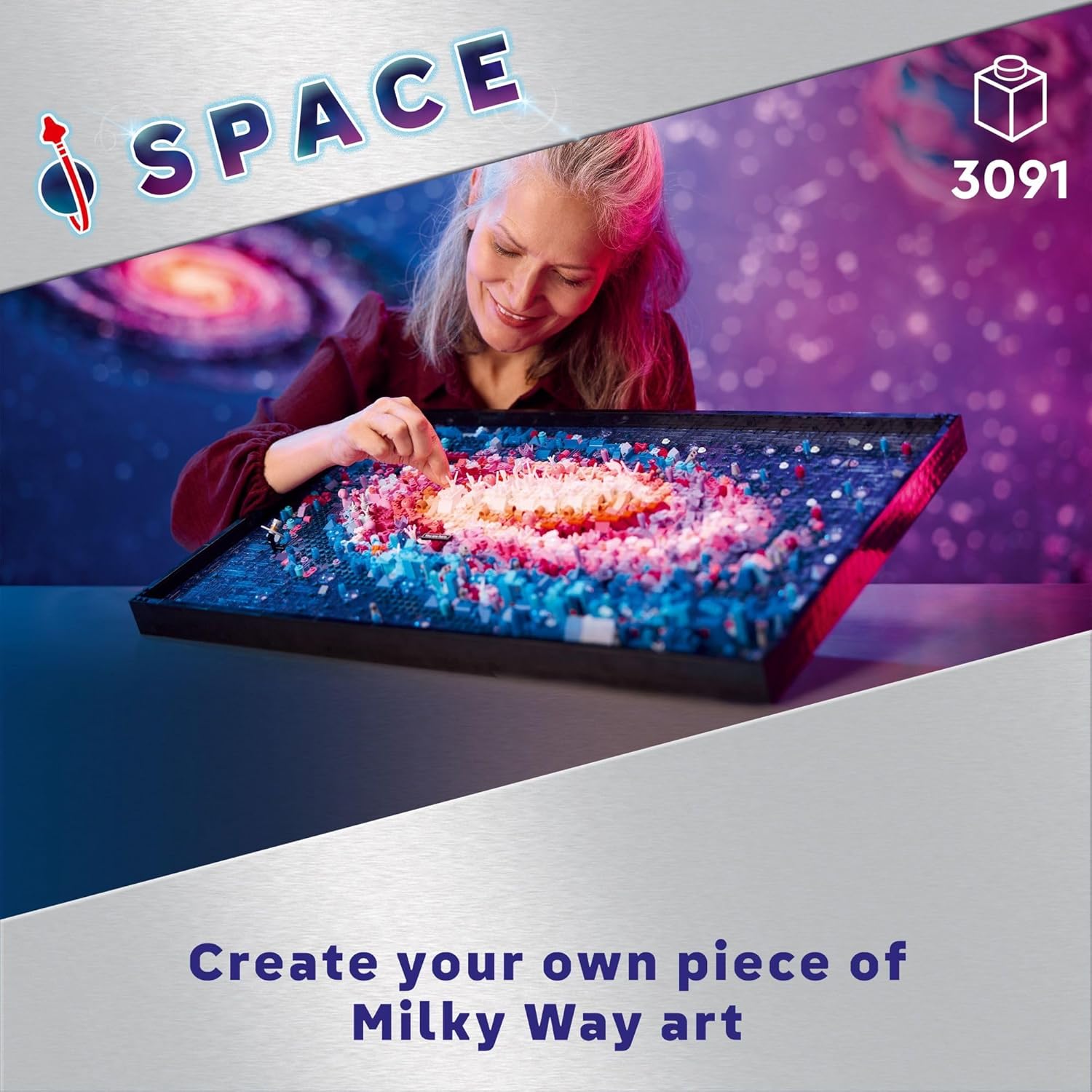 LEGO Art The Milky Way Galaxy 31212 – Space-Themed 3D Wall Art Building Set for Adults, 5-Panel Astronomy Display with Famous Celestial Features, 3,091 Pieces – Creative Gift for Space Lovers - Image 2