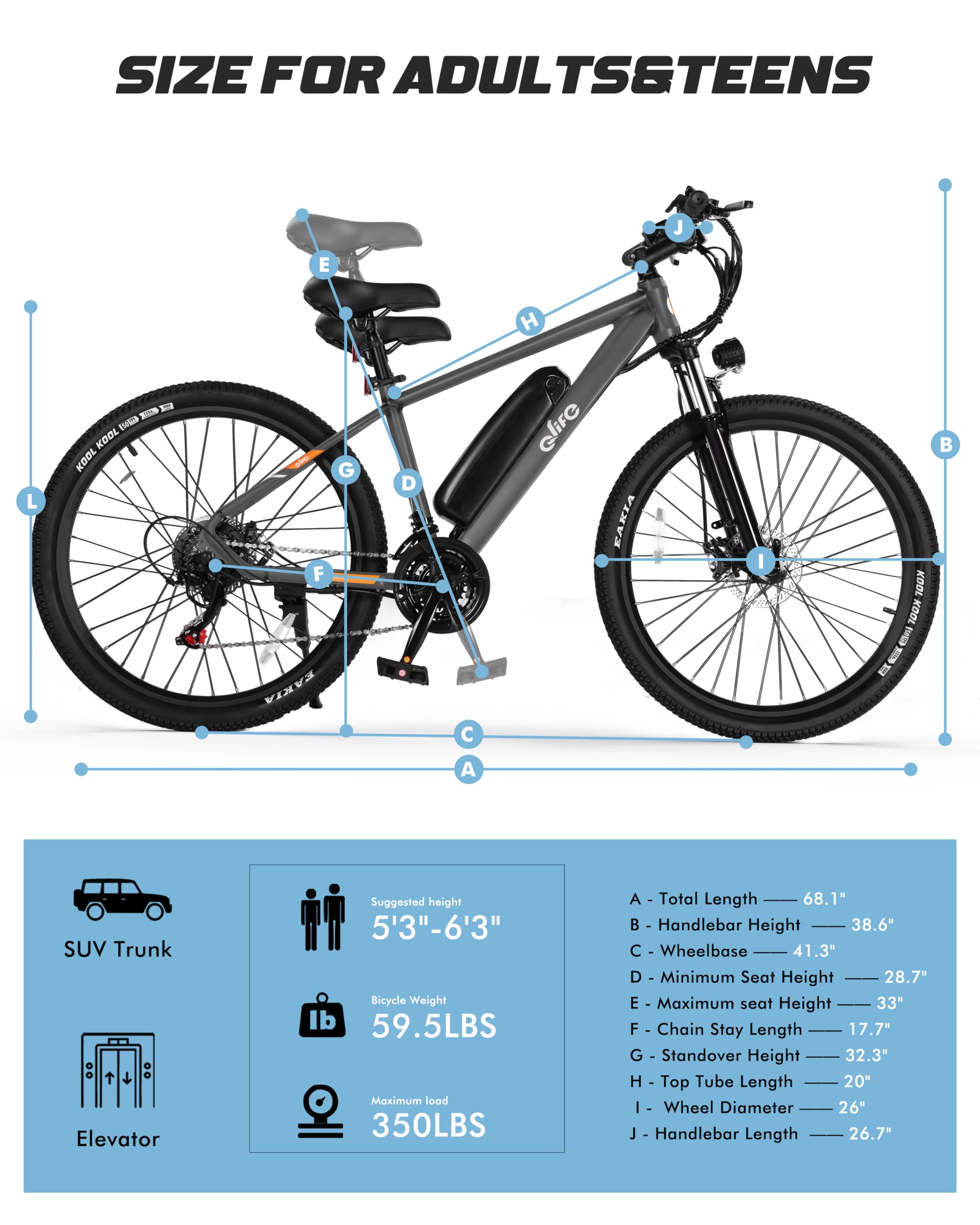 Racer Electric Bike for Adults - 21-Speed Mountain Lightweight Ebike with Peak 750W 22MPH Brushless Motor, 375Wh Removable Battery, 26X2.1 Tire Step Over E-MTB, Up to 40 Miles - Image 100