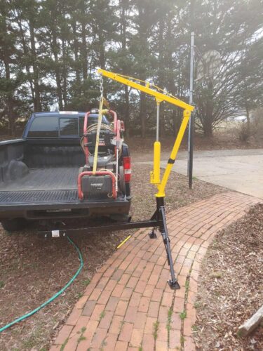 MAXXHAUL 70238 Hitch-Mounted Hydraulic Truck Crane – 1000 lb (454 kg) Capacity, Swivel Lift Arm, Adjustable Boom (500/750/1000 lb) photo review