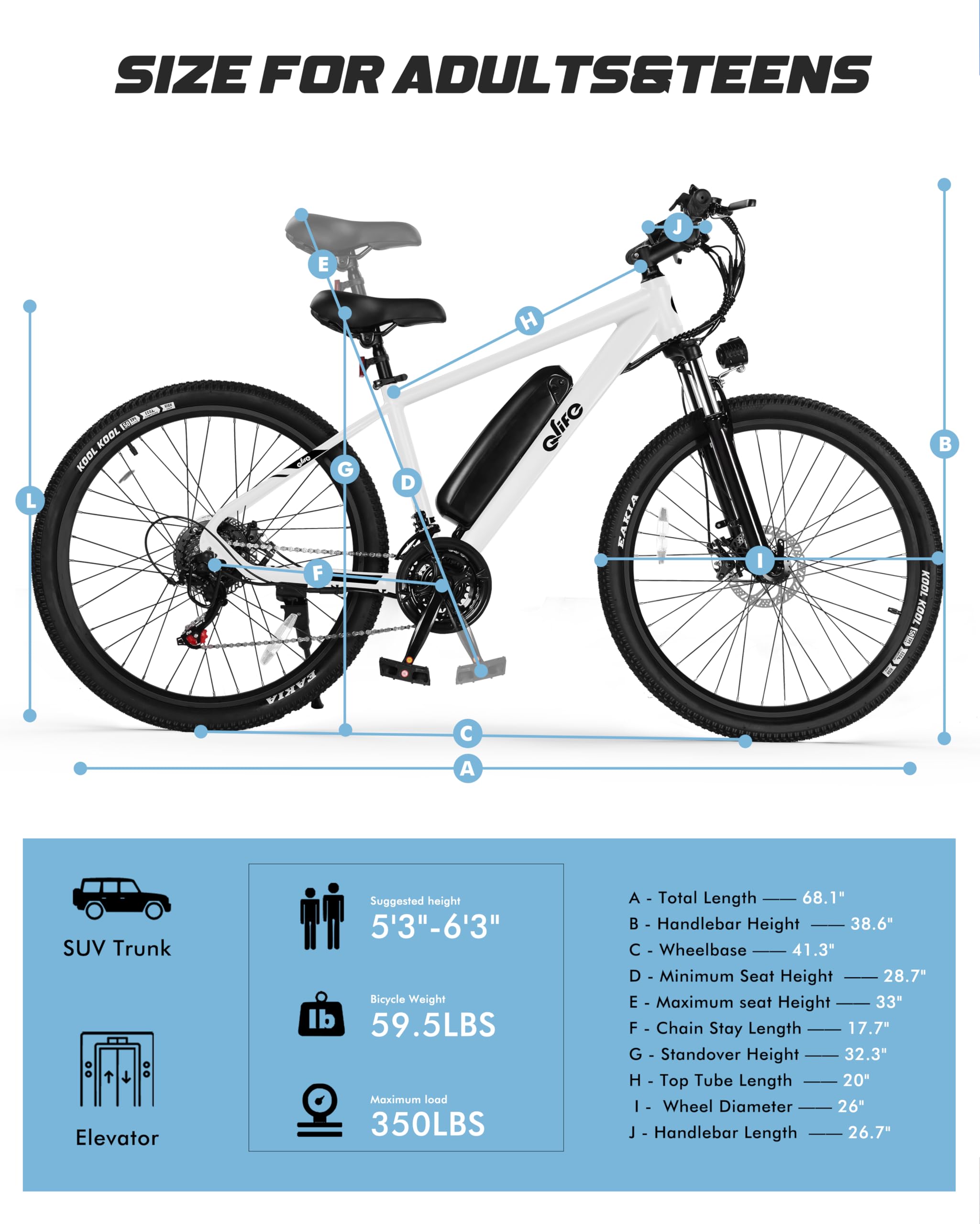 Racer Electric Bike for Adults - 21-Speed Mountain Lightweight Ebike with Peak 750W 22MPH Brushless Motor, 375Wh Removable Battery, 26X2.1 Tire Step Over E-MTB, Up to 40 Miles - Image 42