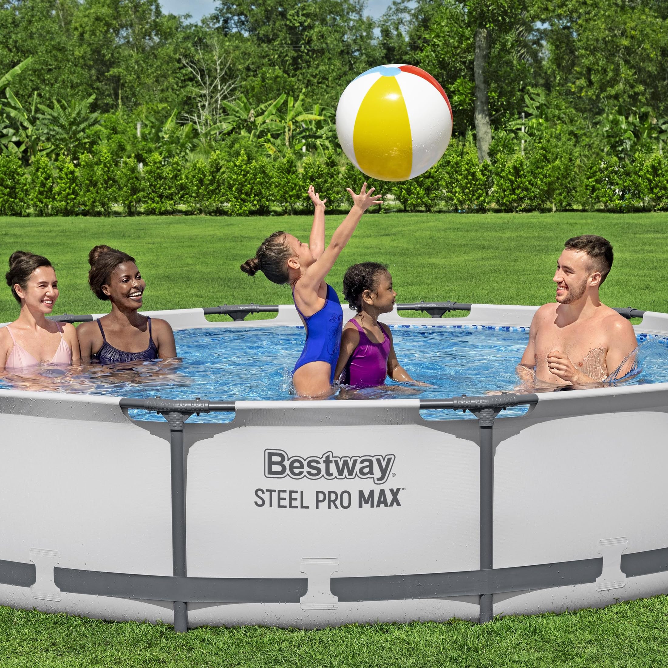 Bestway Steel Pro MAX 12ft (3.66m) x 30in (76cm) Round Above Ground Swimming Pool Set with Filter Pump – 6,473L Capacity – Durable Metal Frame Family Outdoor Pool – Gray - Image 22