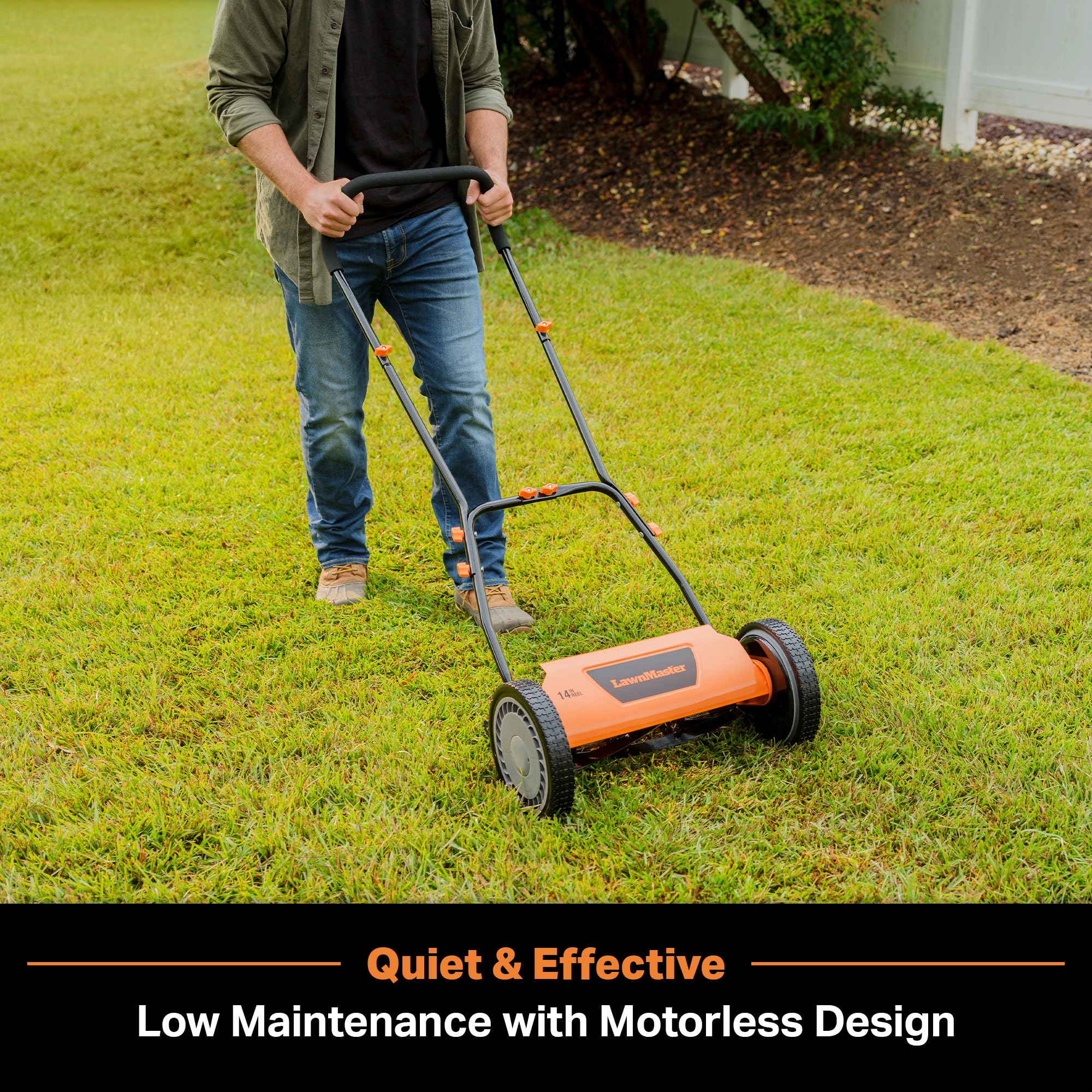 LawnMaster 16″ (40.6 cm) 5-Blade Manual Reel Lawn Mower – 4-Position Height, 22 lb (10 kg) - Image 7