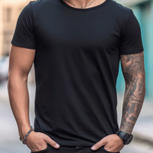 Black Bella Canvas 3001 Mockup Doormarts