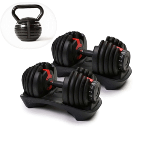 Adjustable 24kg Dumbbells Pair & 18kg Adjustable Kettlebell Package
