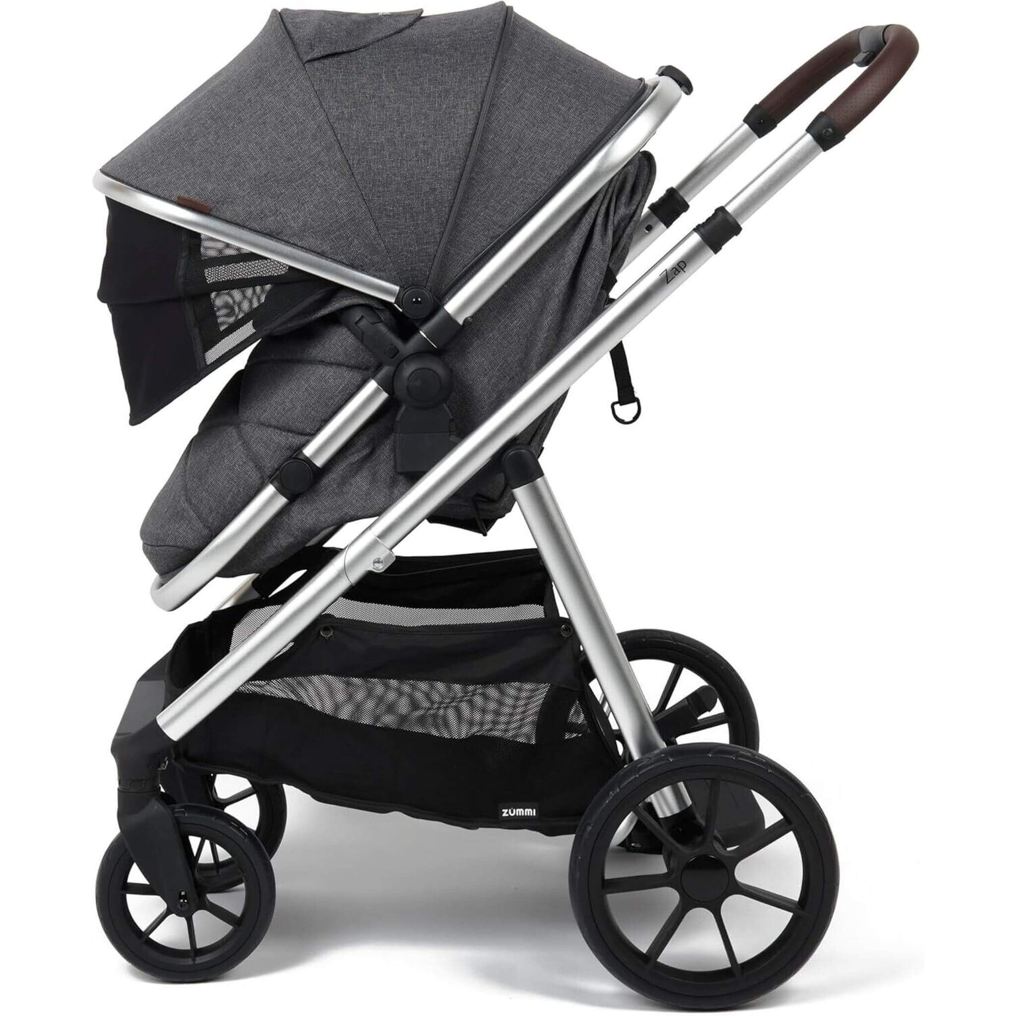 Babylo Zap Travel System Ride-on Board with i-Size Infant Carrier, Silver/Grey